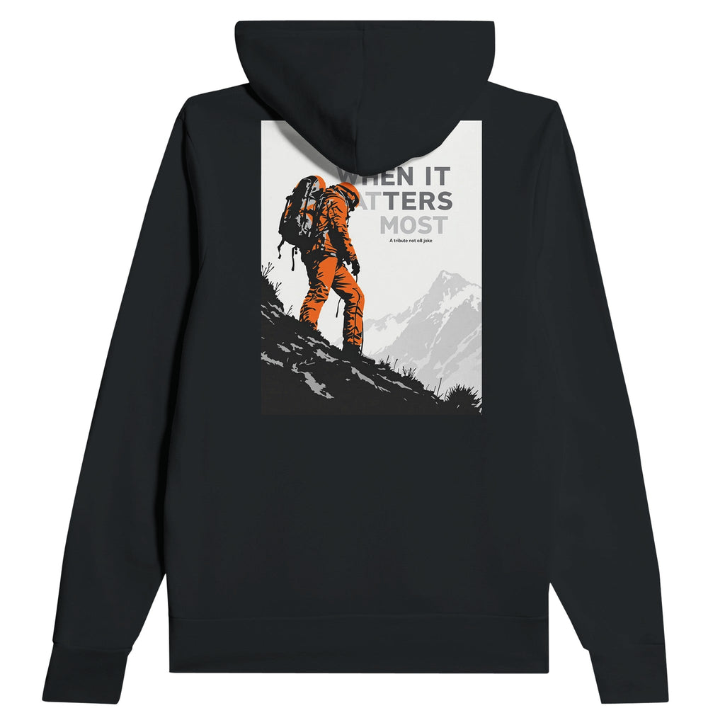 Mountain Rescue Volunteer Gift | When It Matters Most Hoodie Navy - Wild Thread Co