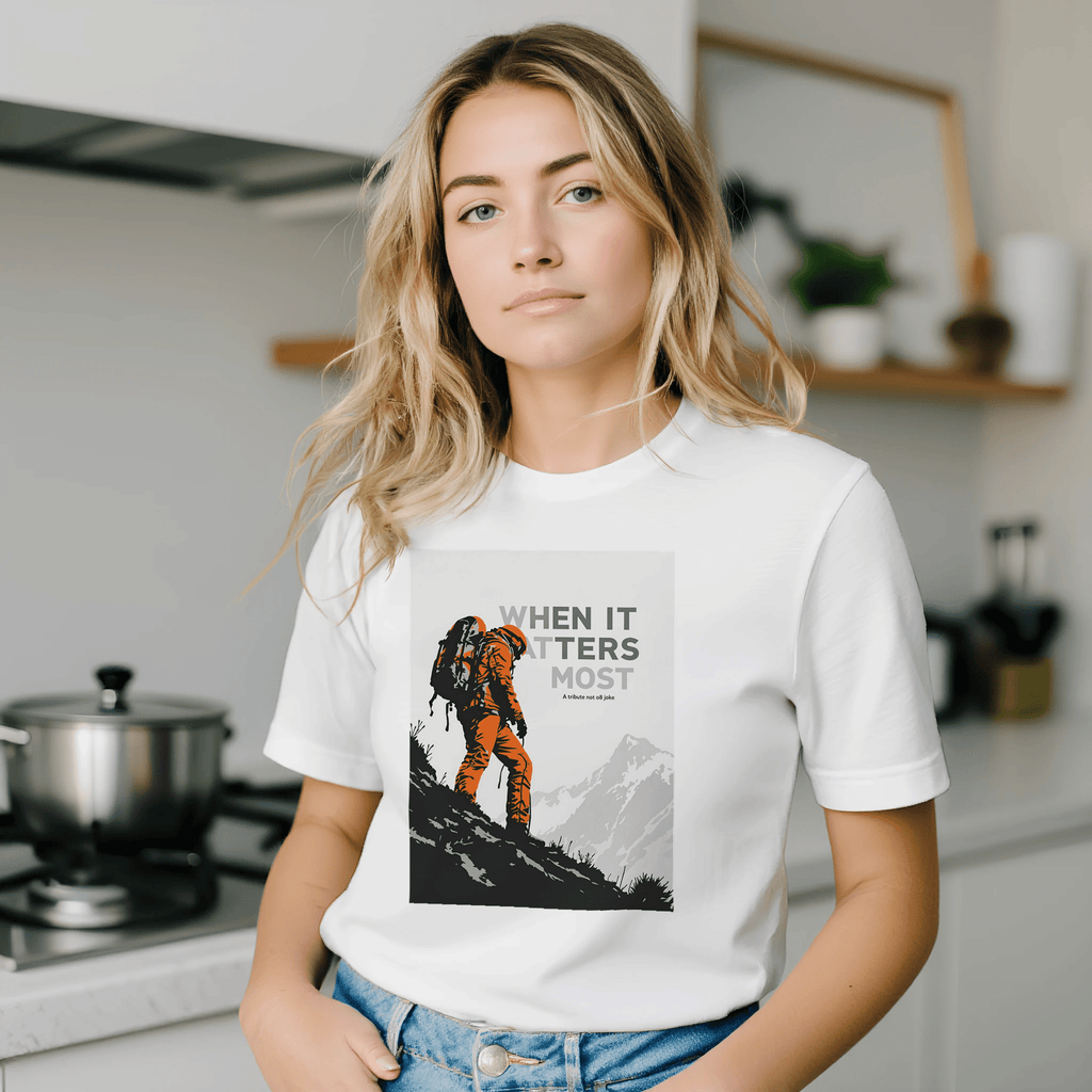 Mountain Rescue Volunteer Gift | When It Matters Most T-Shirt Navy - Wild Thread Co