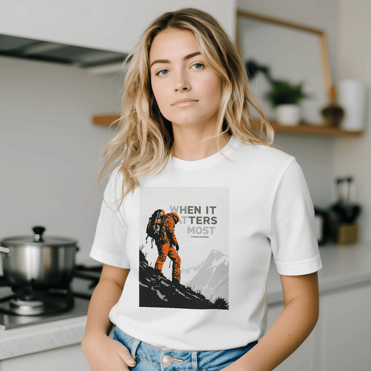Mountain Rescue Volunteer Gift | When It Matters Most T-Shirt Navy - Wild Thread Co
