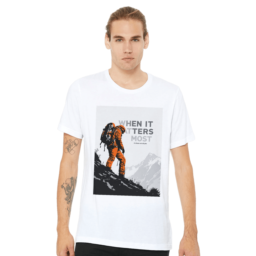 Mountain Rescue Volunteer Gift | When It Matters Most T-Shirt Navy - Wild Thread Co