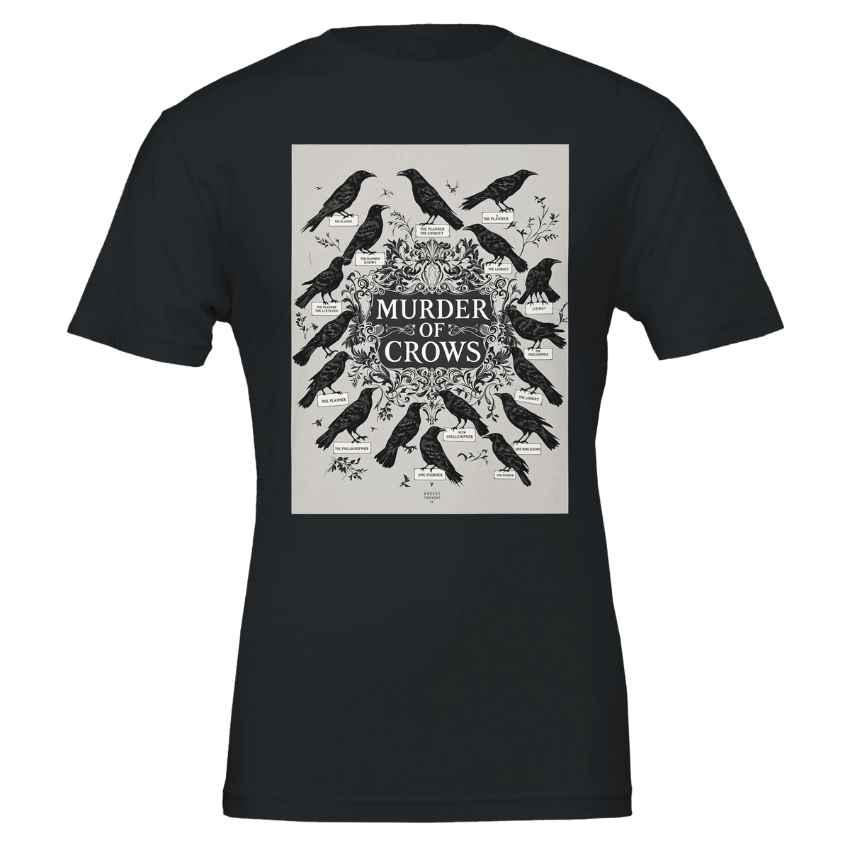 Murder of Crows Navy T-Shirt | Dark Academia Raven Gift Gothic Nature Tee - Wild Thread Co