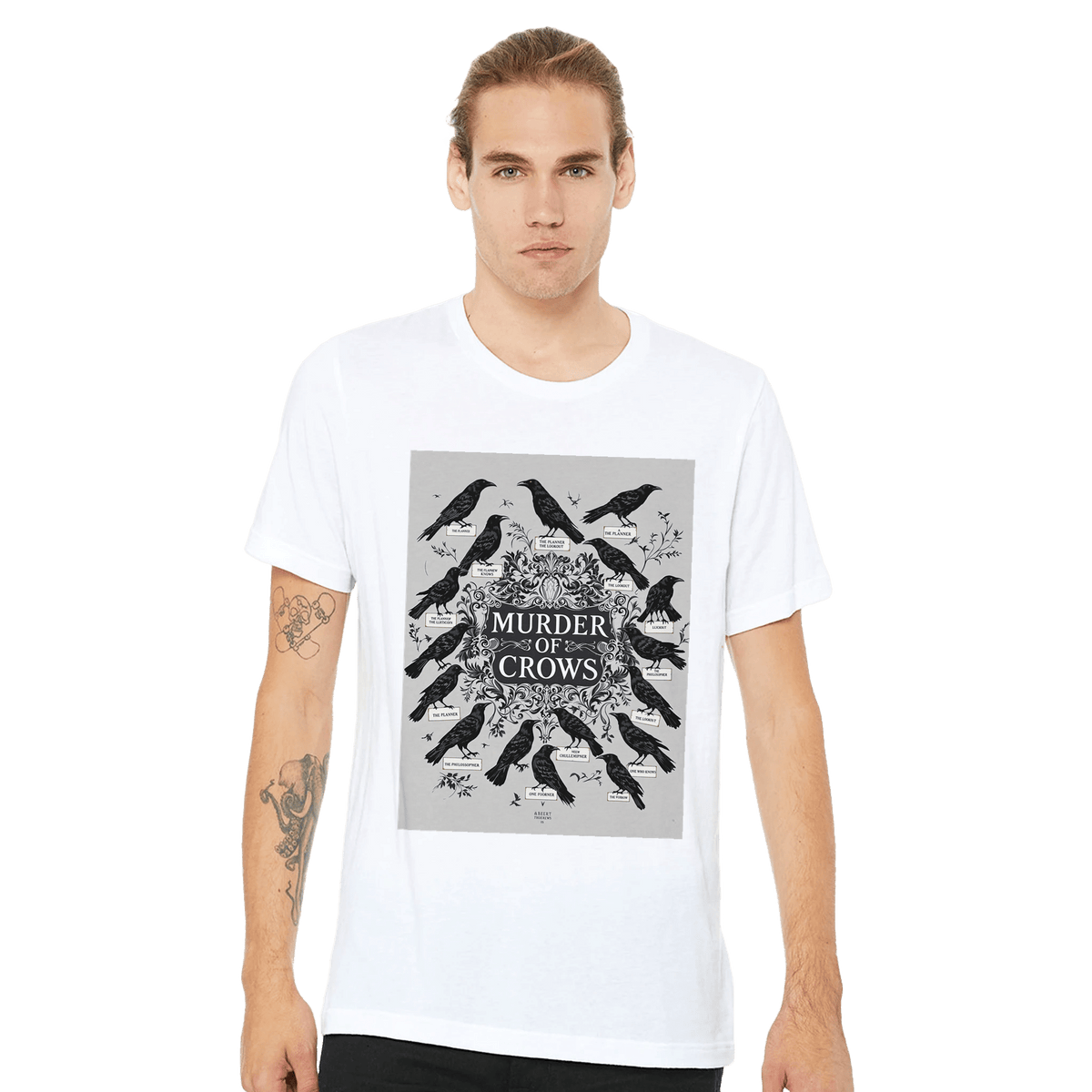 Murder of Crows Navy T-Shirt | Dark Academia Raven Gift Gothic Nature Tee - Wild Thread Co
