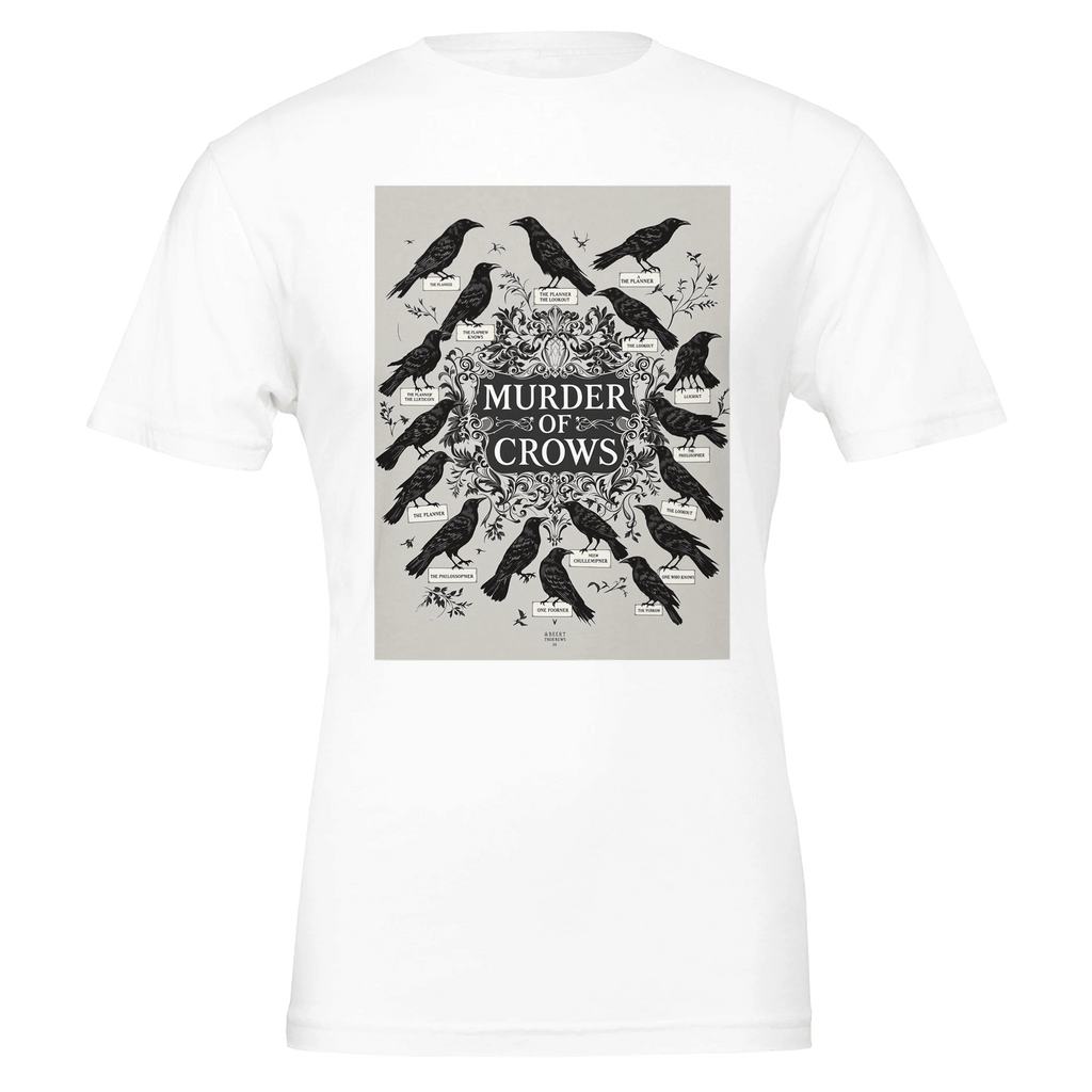 Murder of Crows Navy T-Shirt | Dark Academia Raven Gift Gothic Nature Tee - Wild Thread Co