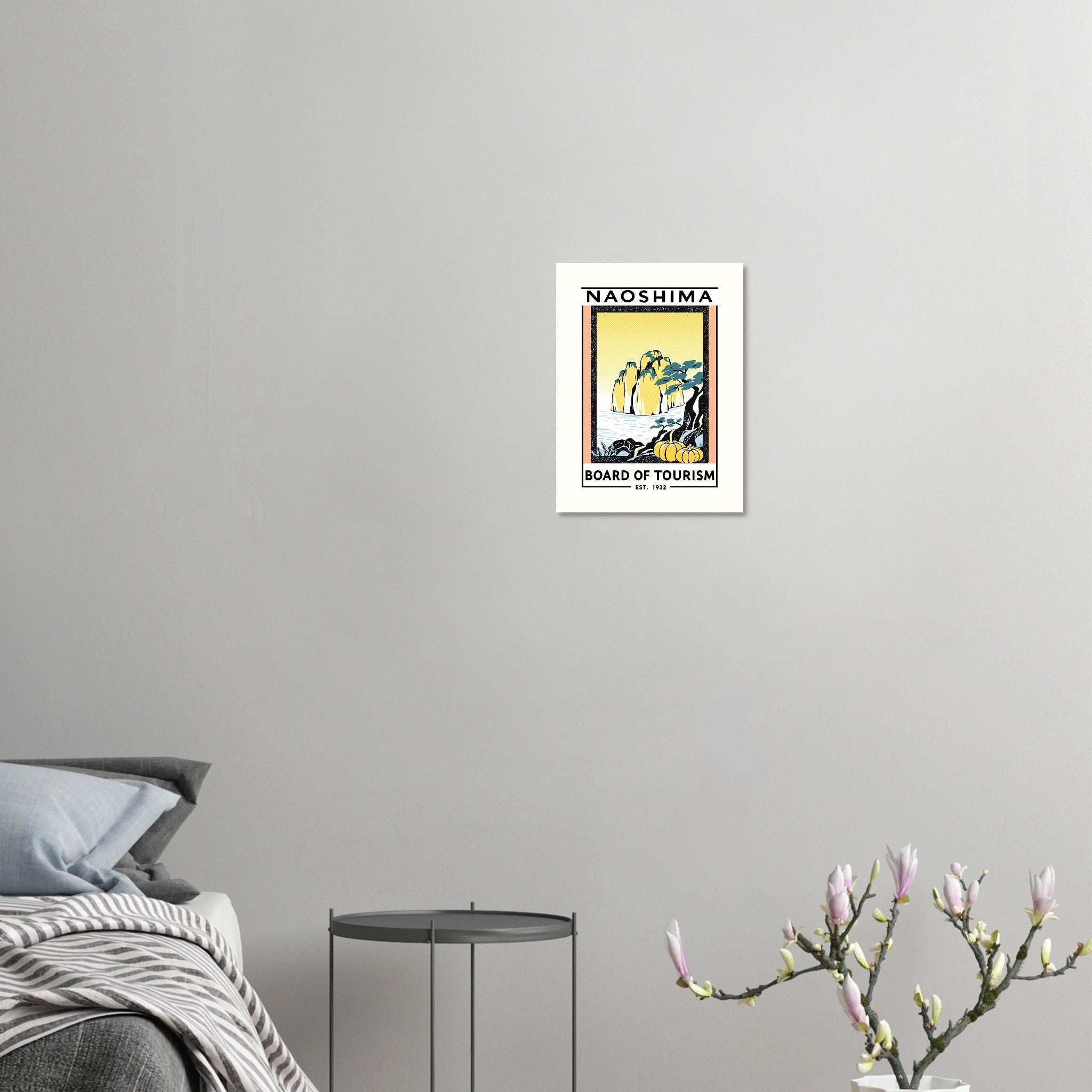 Naoshima Vintage Travel Art Wall Art UK Art Print Poster Wall Art UK UK Gift Art Print — detail view | Wild Thread Co