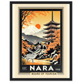 Nara Vintage Travel Framed Print Wall Art Ready to Hang UK — Framed Art Print | Wild Thread Co UK