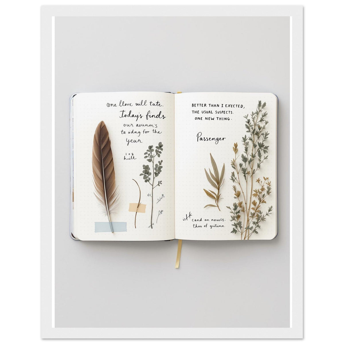 Naturalist Field Journal Sketches Framed Print Wall Art Ready to Hang - Wild Thread Co
