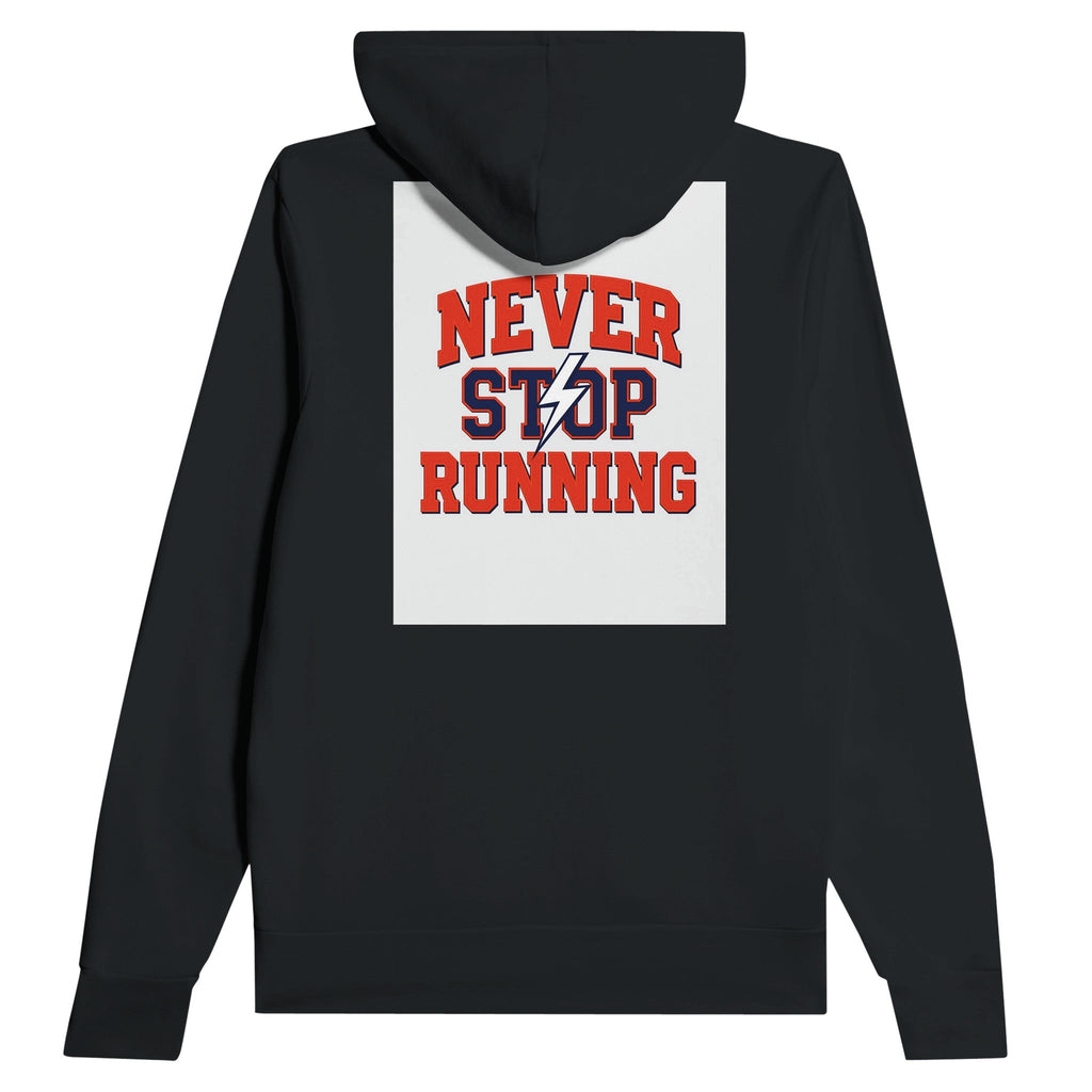 Never Stop Running Women's Hoodie - Varsity Athletic Retro Sports Design - Wild Thread Co