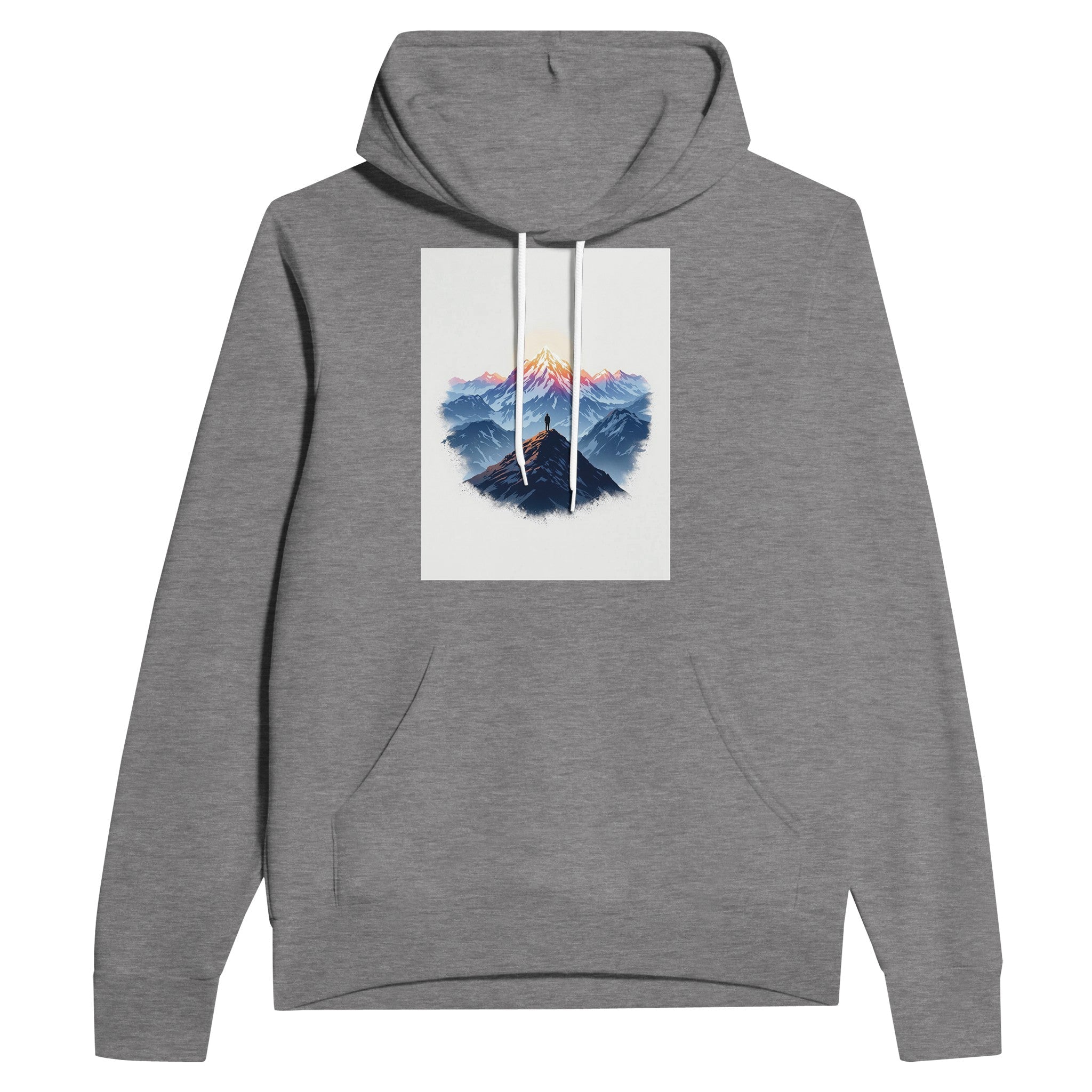 New Day Mountain Light Alpenglow Navy Hoodie | Outdoor Inspiration Gift - Wild Thread Co