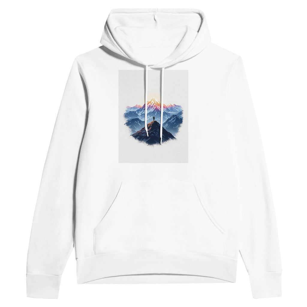 New Day Mountain Light Alpenglow Navy Hoodie | Outdoor Inspiration Gift - Wild Thread Co