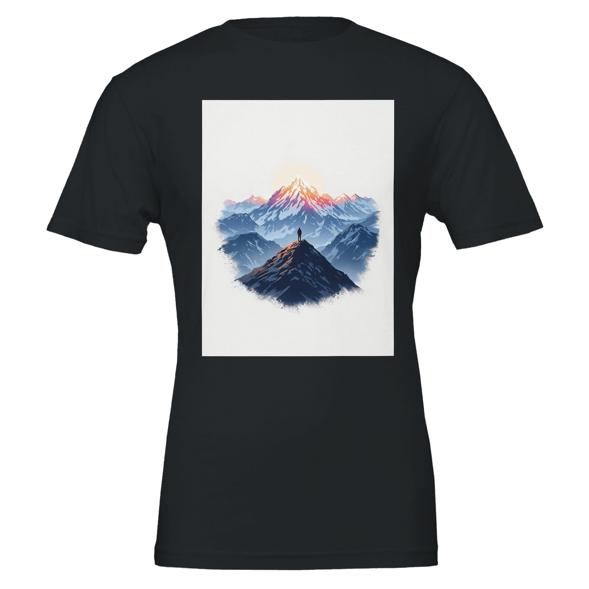 New Day Mountain Light Alpenglow Navy T-Shirt | Outdoor Inspiration Gift - Wild Thread Co