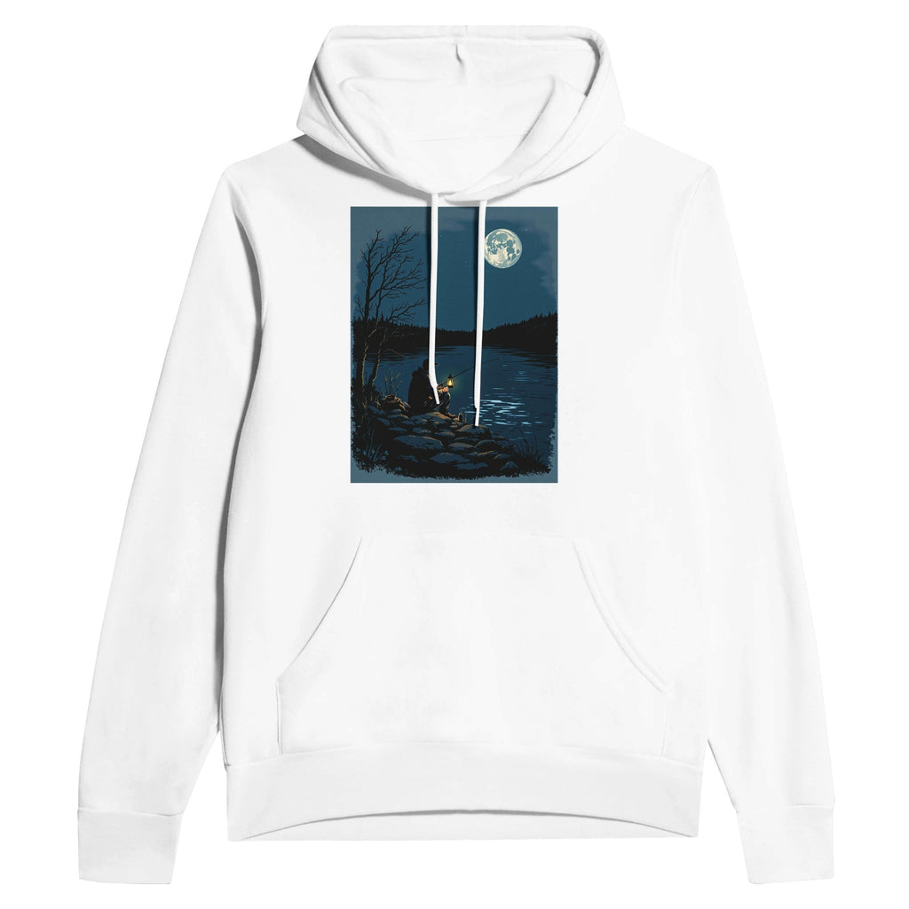 Night Fishing Hoodie | Patient Angler Gift | Illustrated River Lantern Hoodie - Wild Thread Co