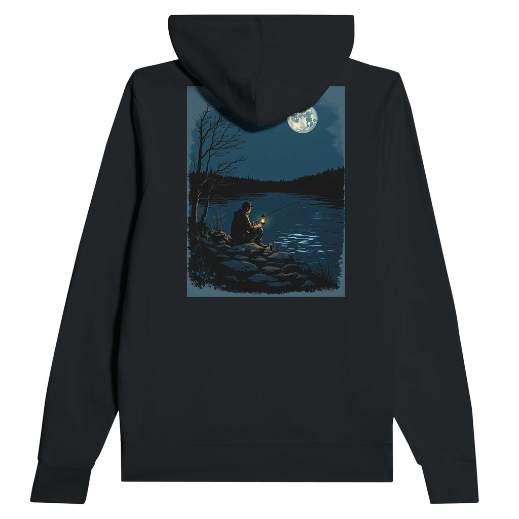 Night Fishing Hoodie | Patient Angler Gift | Illustrated River Lantern Hoodie - Wild Thread Co
