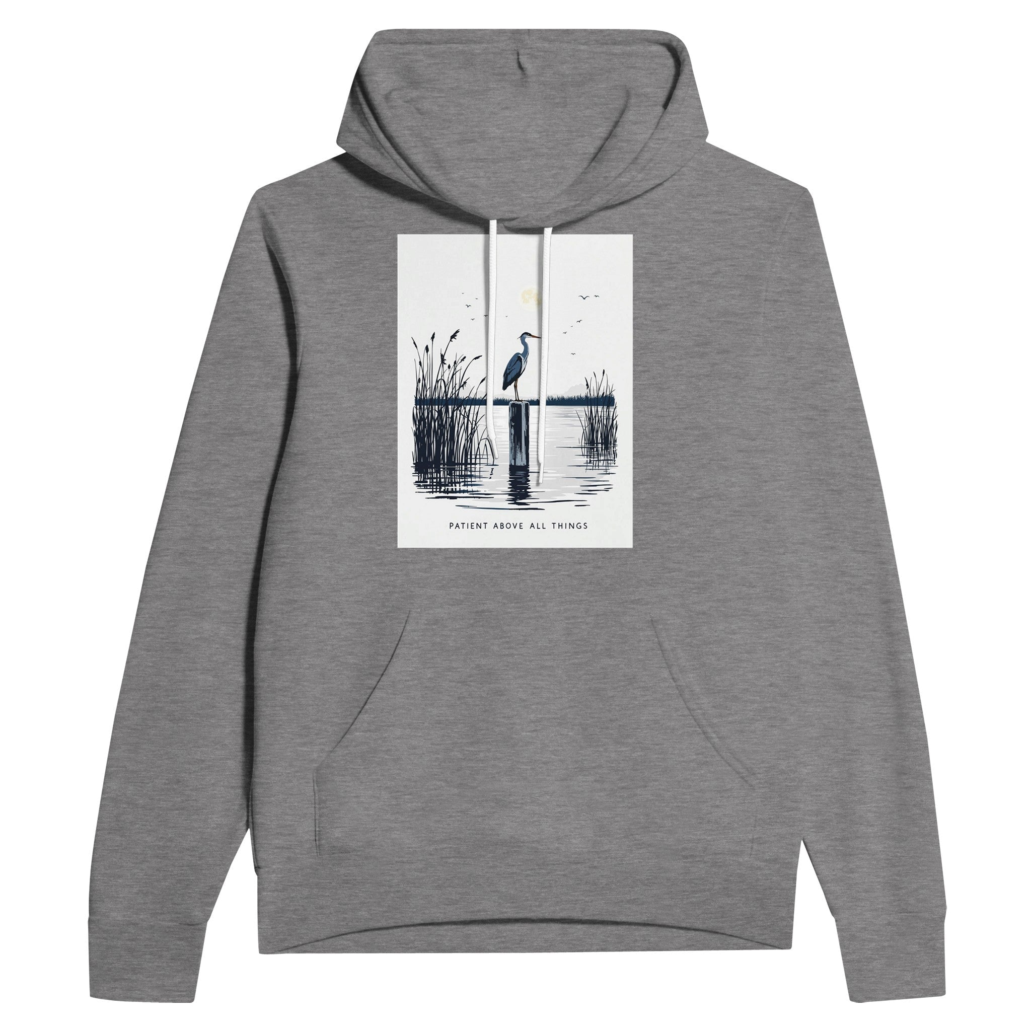 Night Heron Estuary Moonrise Hoodie | Wildlife Nature Hoodie - Wild Thread Co