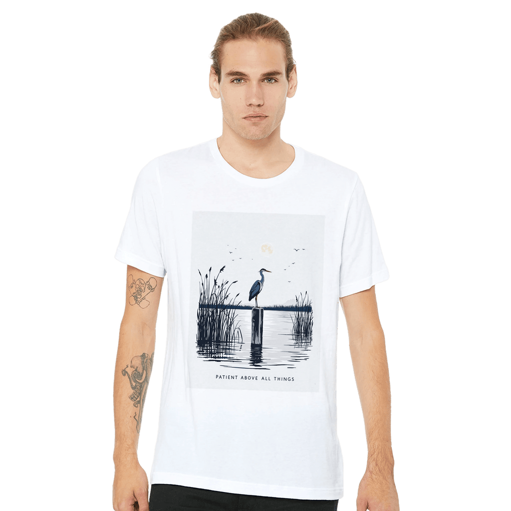 Night Heron Estuary Moonrise T-Shirt | Wildlife Nature Tee - Wild Thread Co