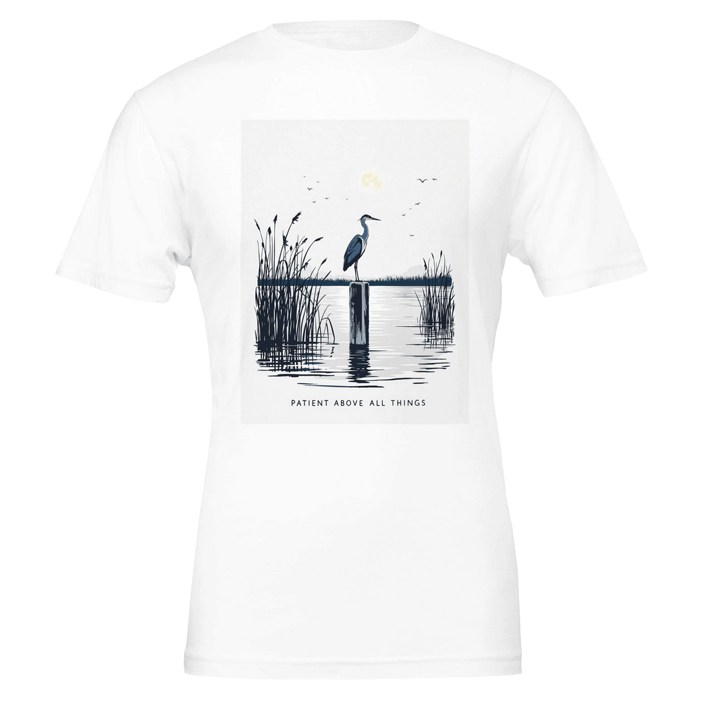 Night Heron Estuary Moonrise T-Shirt | Wildlife Nature Tee - Wild Thread Co