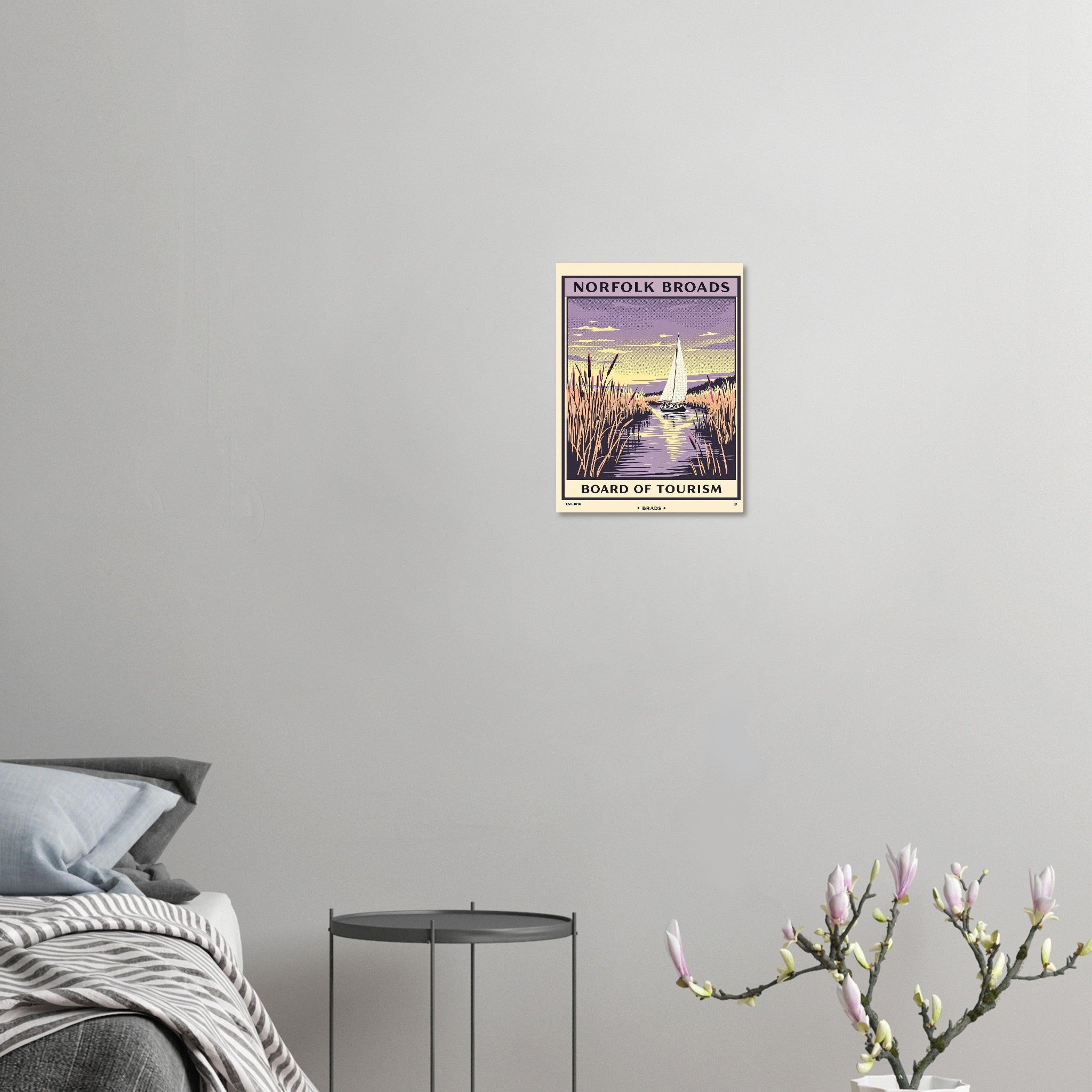 Norfolk Broads Vintage Travel Art Wall Art UK Art Print Art Print — detail view | Wild Thread Co