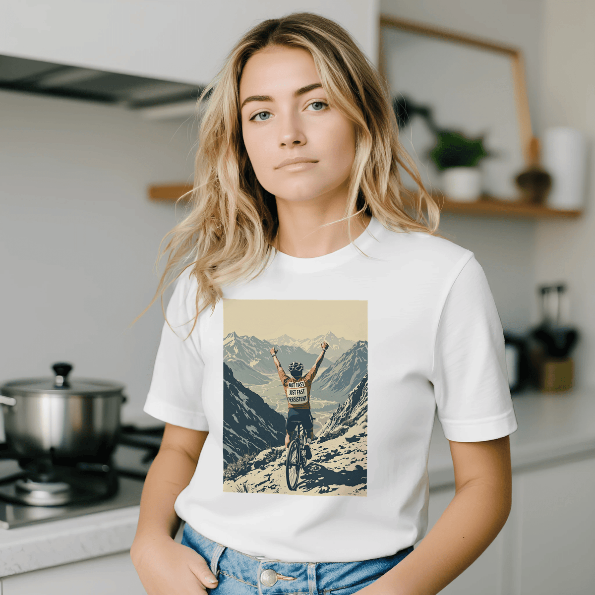 Not Fast Just Persistent Cycling T-Shirt | Road Cycling Tee - Wild Thread Co