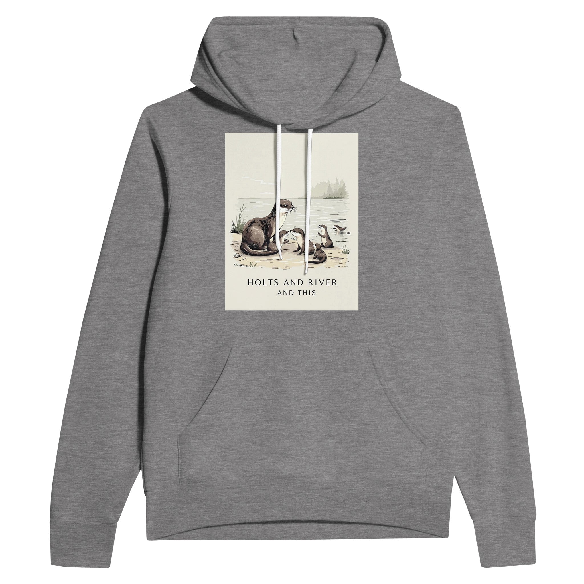 Otter Family Riverbank Pups Hoodie | British Wildlife Hoodie - Wild Thread Co