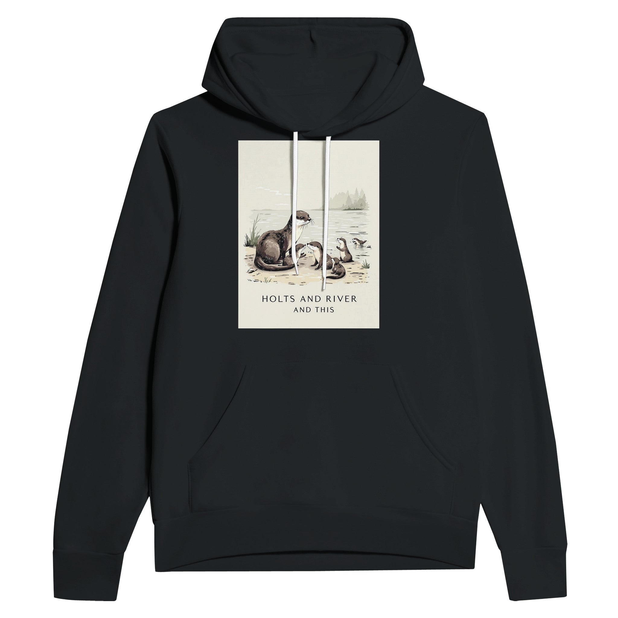 Otter Family Riverbank Pups Hoodie | British Wildlife Hoodie - Wild Thread Co