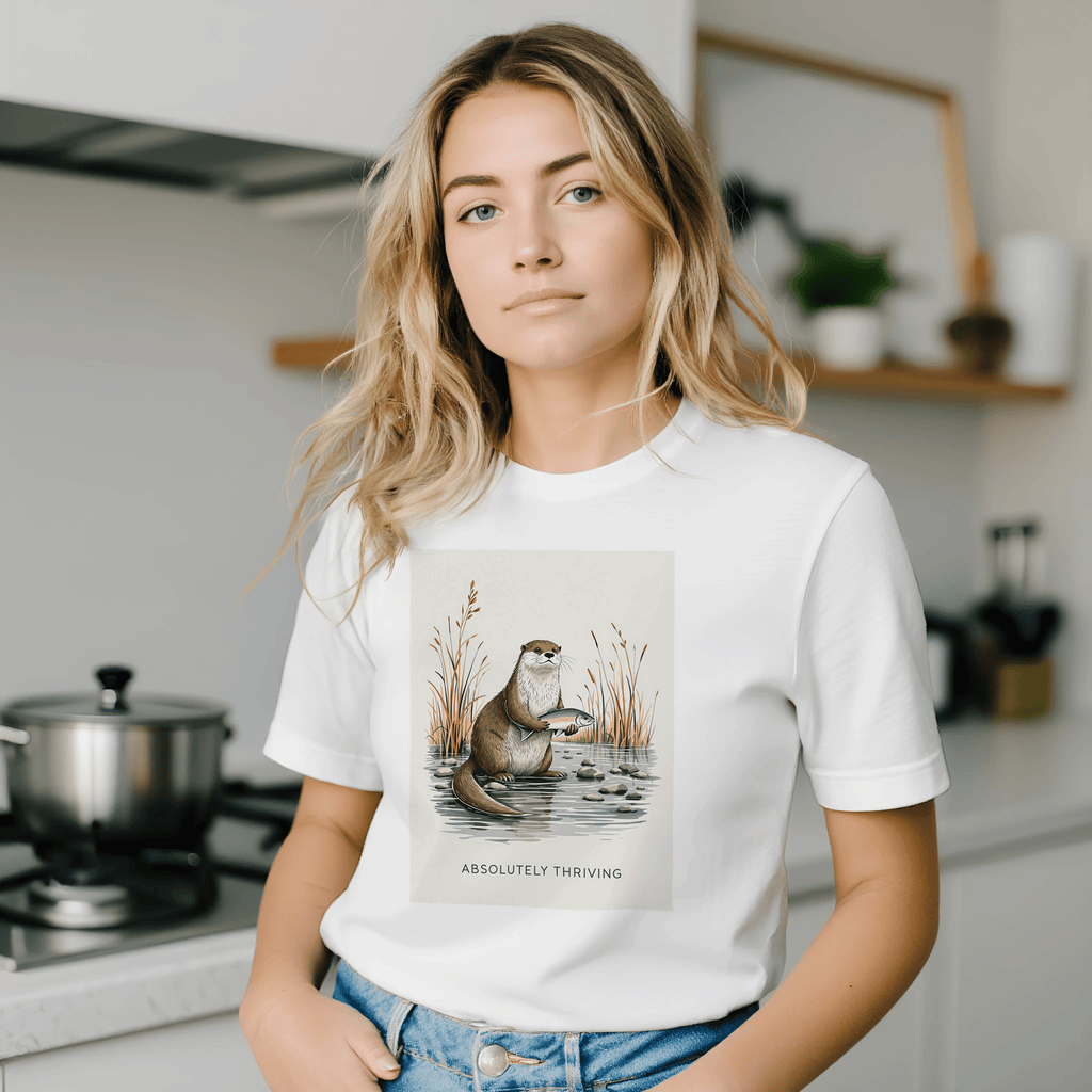 Otter River Gift T-Shirt | Funny Wildlife Otter Shirt UK - Wild Thread Co