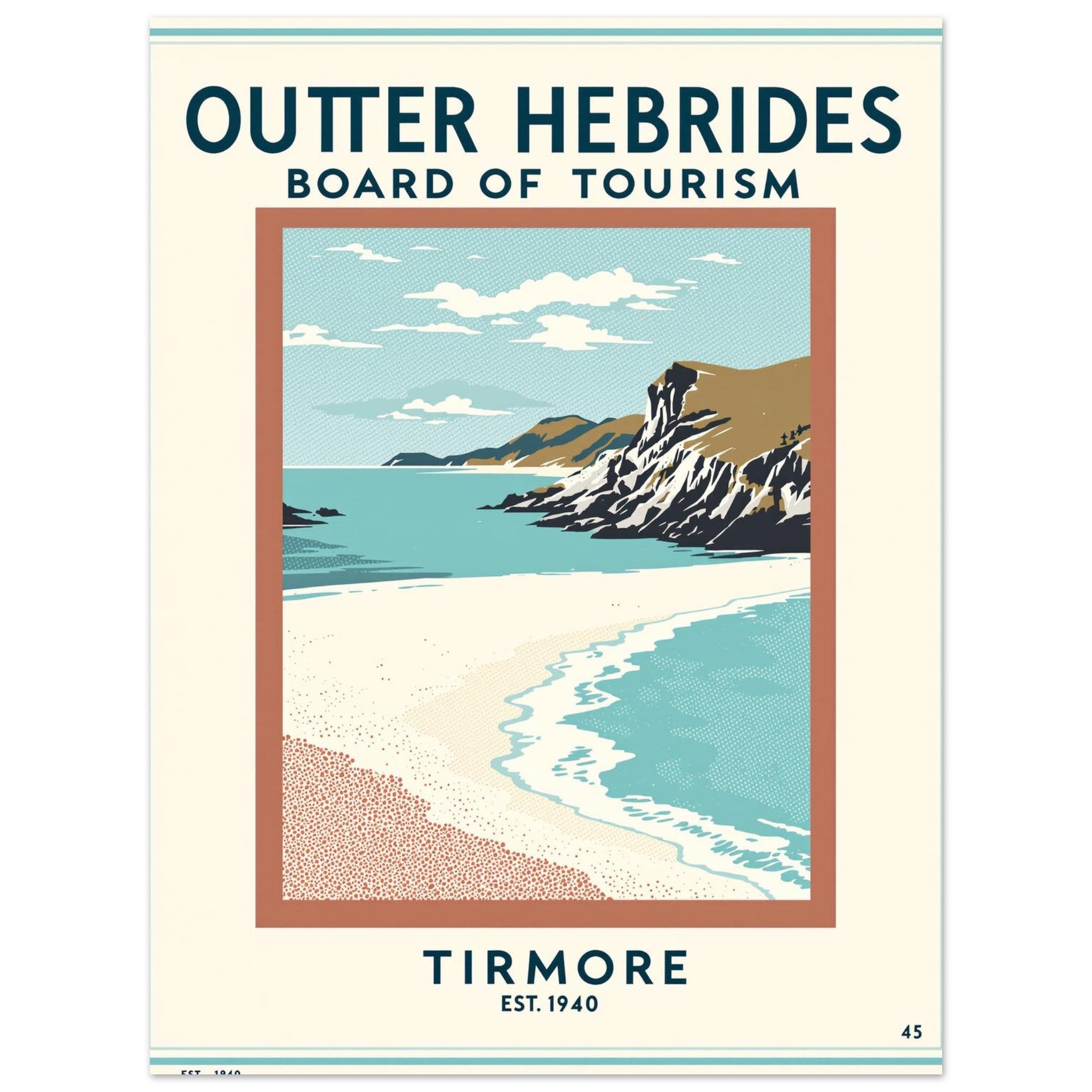 Outer Hebrides Vintage Travel Art Wall Art UK Art Print Art Print — detail view | Wild Thread Co