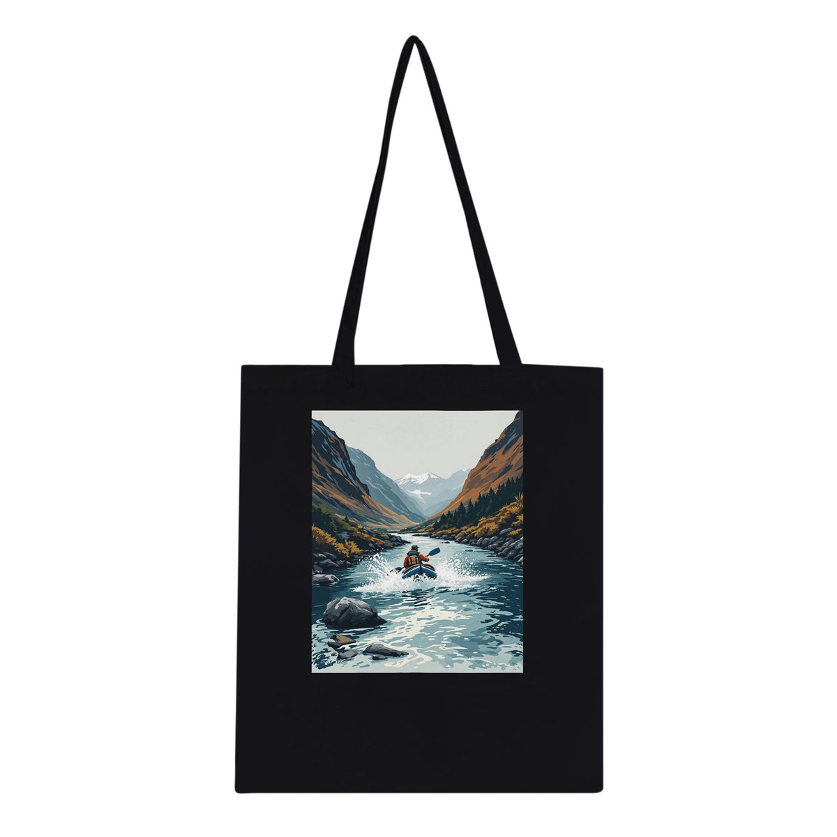 Packraft Scottish Wild River Remote Tote Bag Cotton Shopper UK - Wild Thread Co