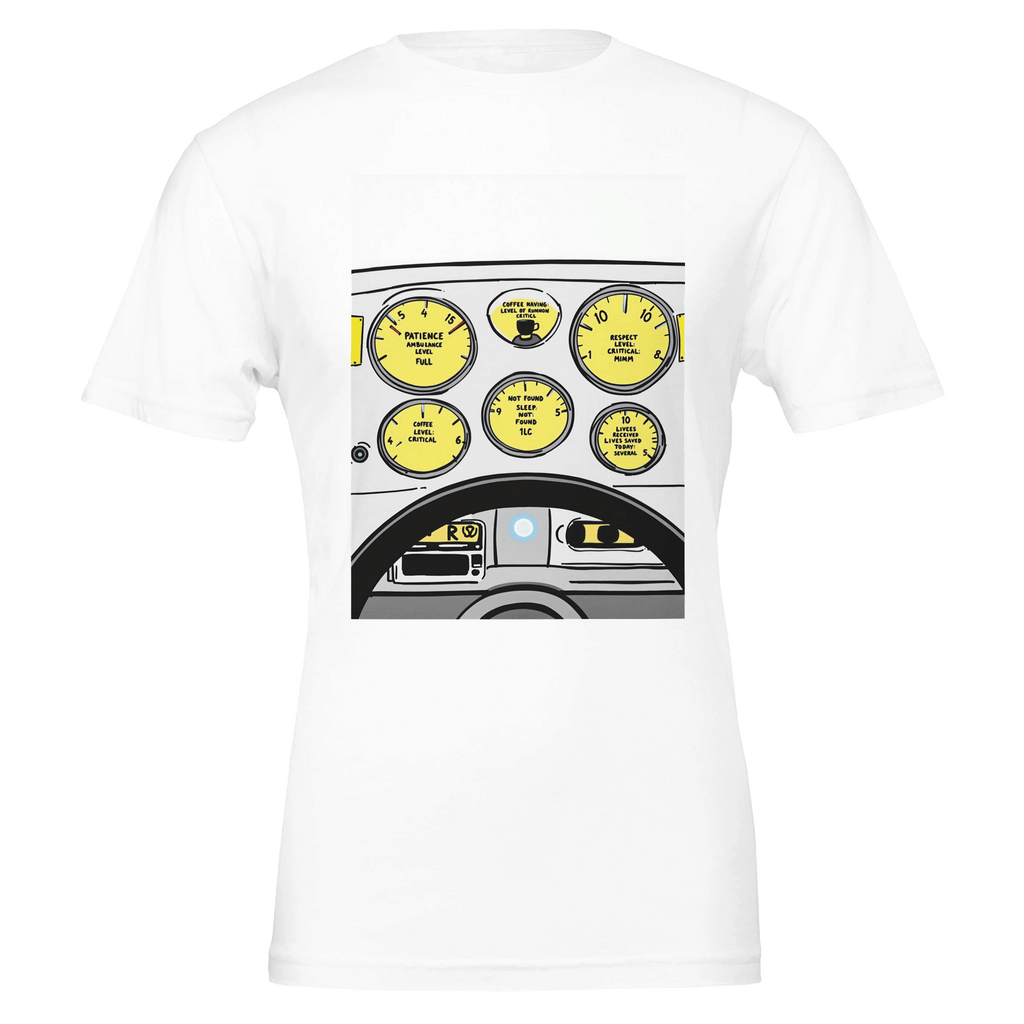 Paramedic Gift Uk Ambulance Dashboard Funny Nhs T-shirt Coffee Level Critical Mu - Wild Thread Co