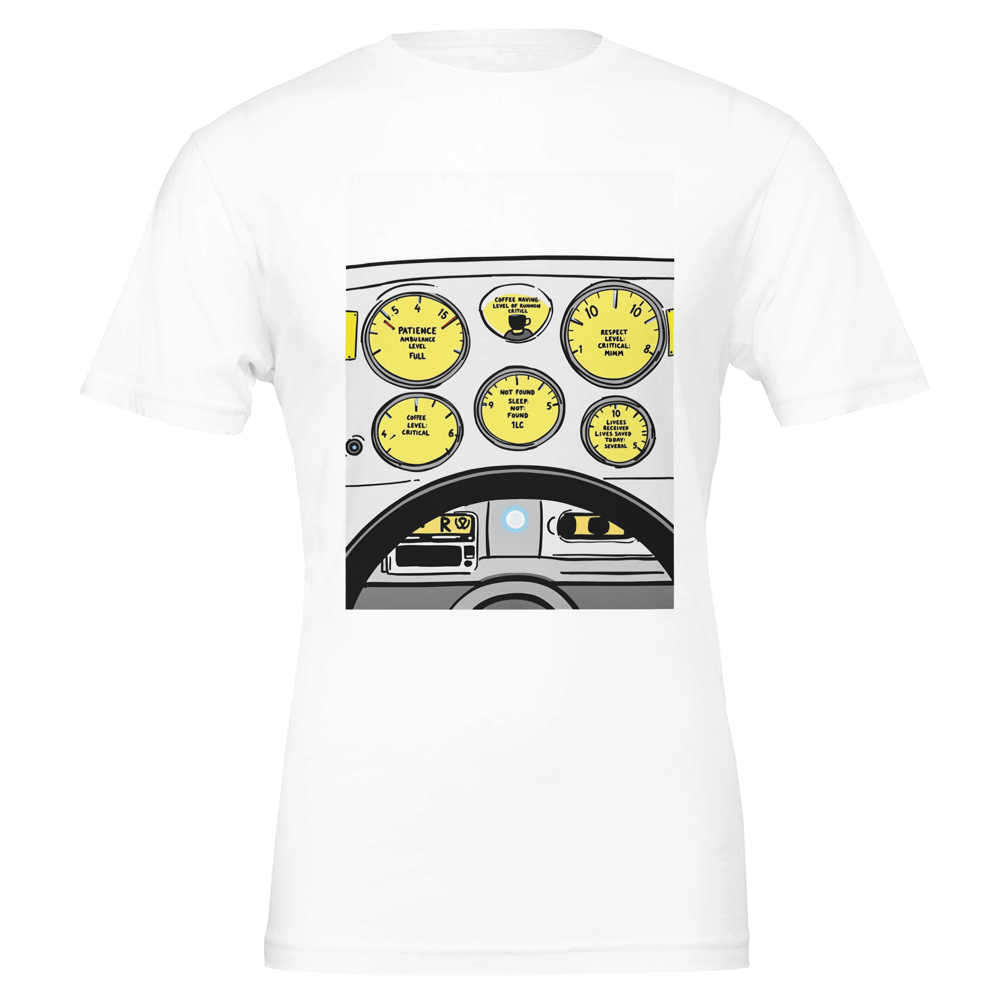 Paramedic Gift Uk Ambulance Dashboard Funny Nhs T-shirt Coffee Level Critical Mu - Wild Thread Co