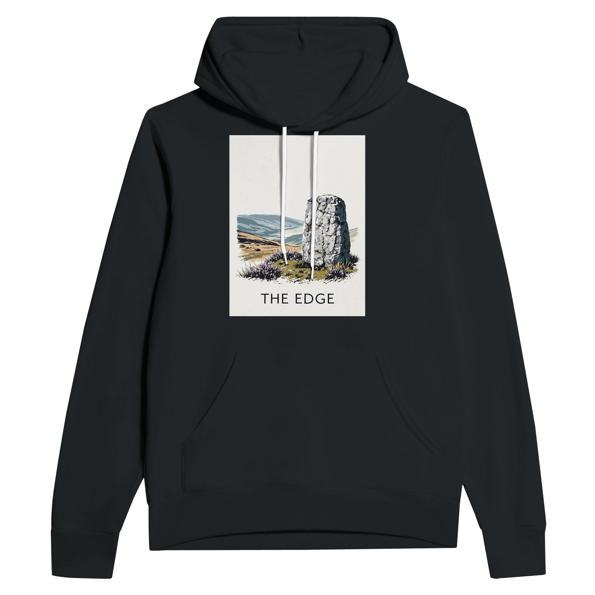 Peak District Gritstone Hoodie | Derbyshire Gift | THE EDGE Black Hoodie - Wild Thread Co
