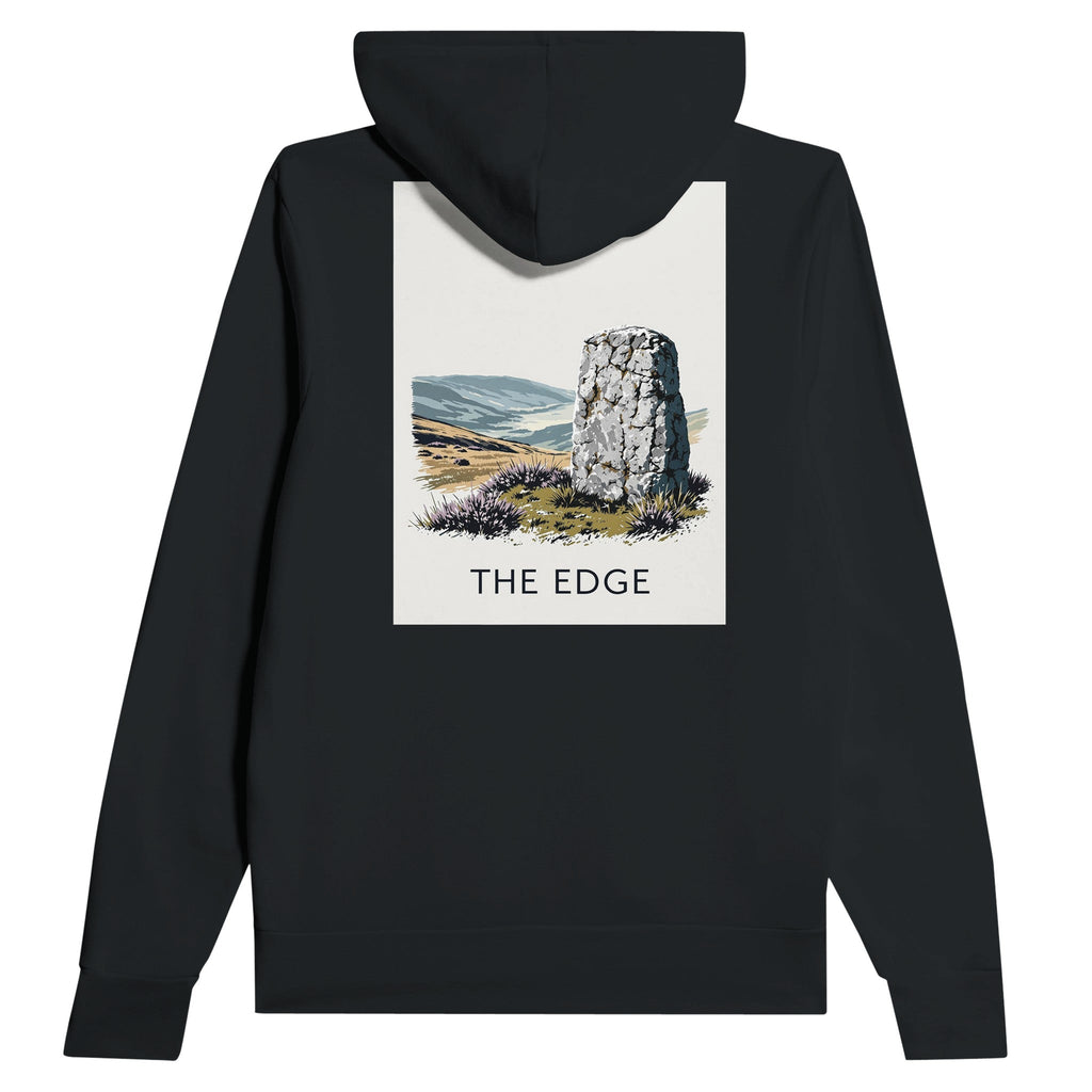 Peak District Gritstone Hoodie | Derbyshire Gift | THE EDGE Black Hoodie - Wild Thread Co