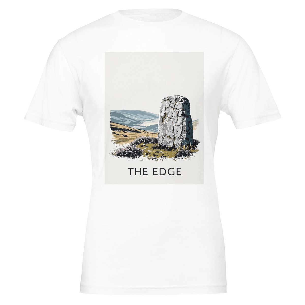 Peak District Gritstone Tee | Derbyshire Gift | THE EDGE Black T-Shirt - Wild Thread Co
