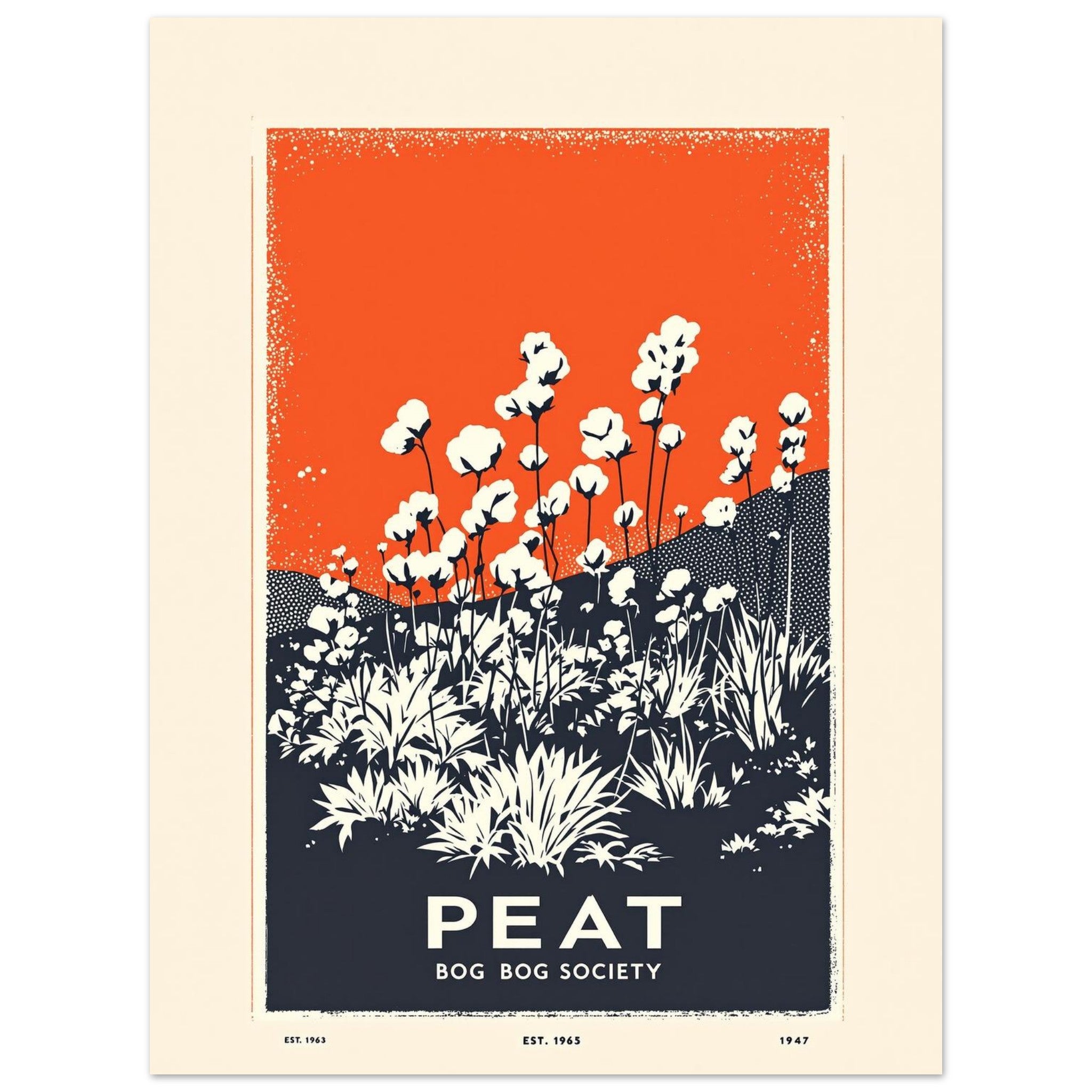 Peat Bog Vintage Travel Art Wall Art UK Art Print Poster Wall Art UK UK Gift Art Print — detail view | Wild Thread Co