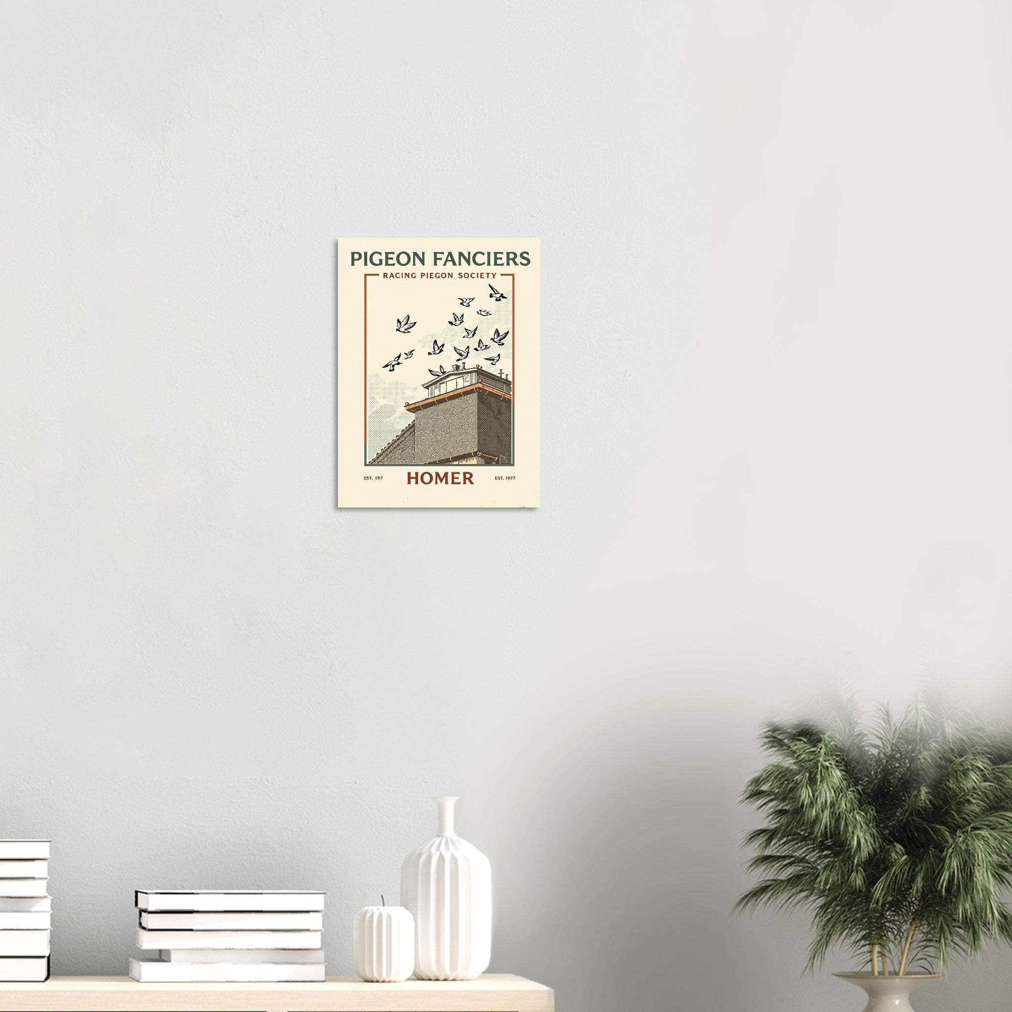 Pigeon Fanciers Vintage Travel Art Wall Art UK Art Print Art Print — detail view | Wild Thread Co