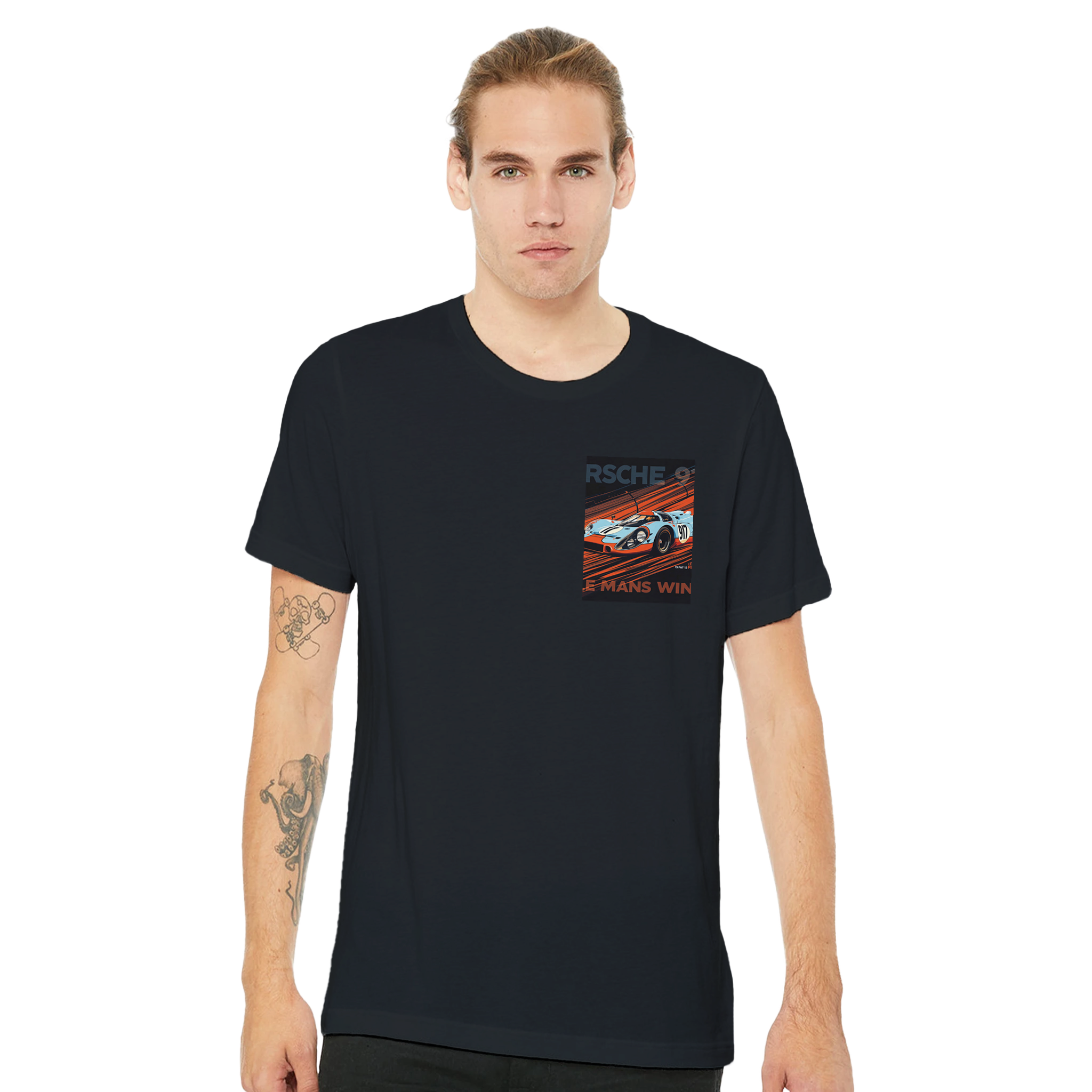 Porsche 917 Gulf Le Mans 1970 T-Shirt — detail view | Wild Thread Co