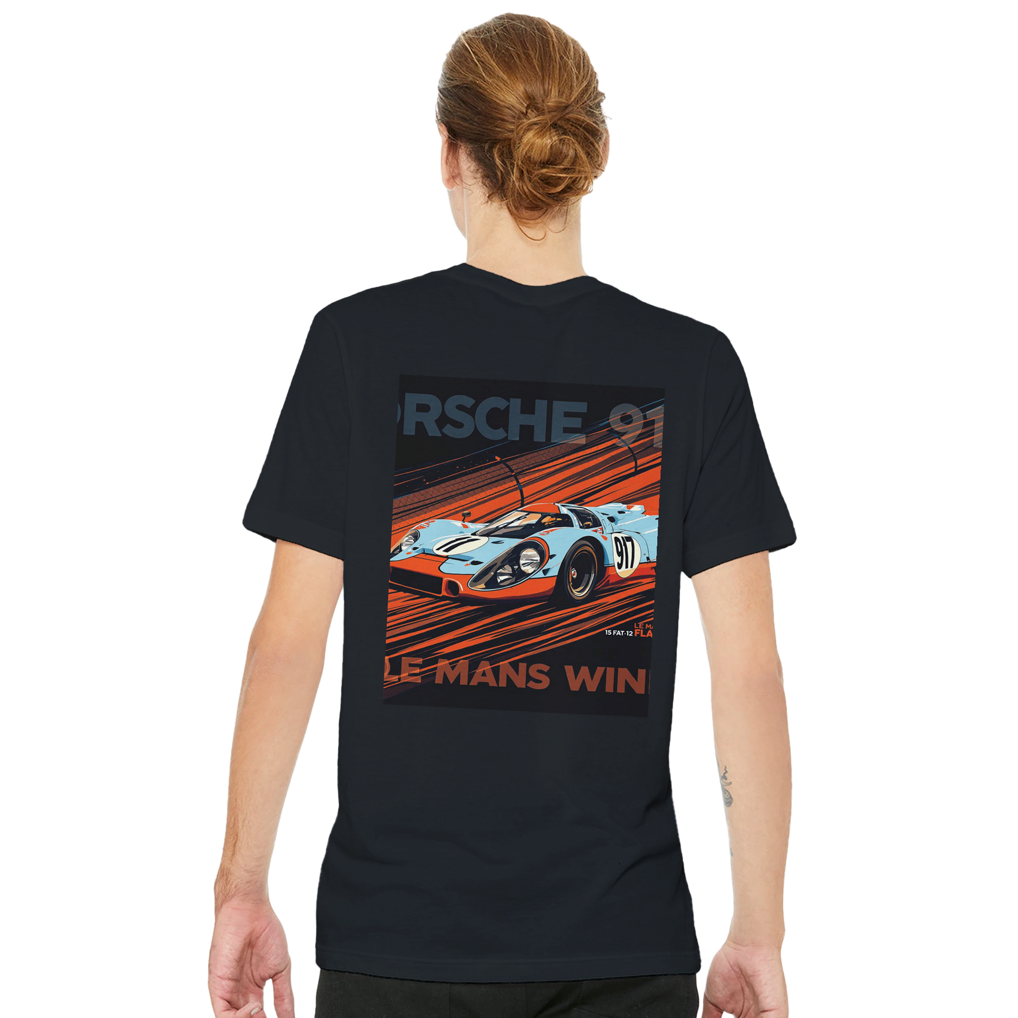 Porsche 917 Gulf Le Mans 1970 T-Shirt — detail view | Wild Thread Co