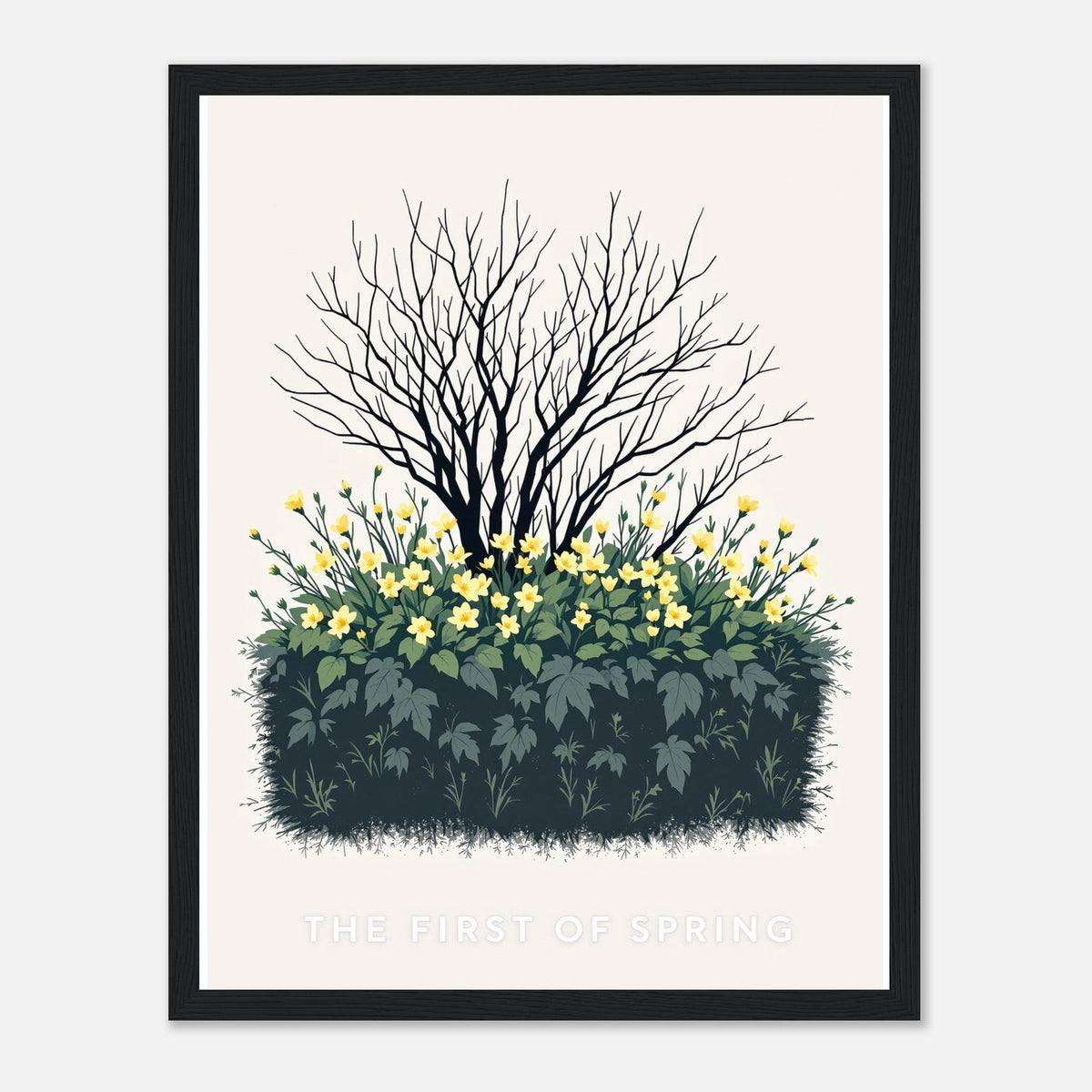 Primrose Spring First Hedge Bank Framed Print Wall Art Ready to Hang - Wild Thread Co