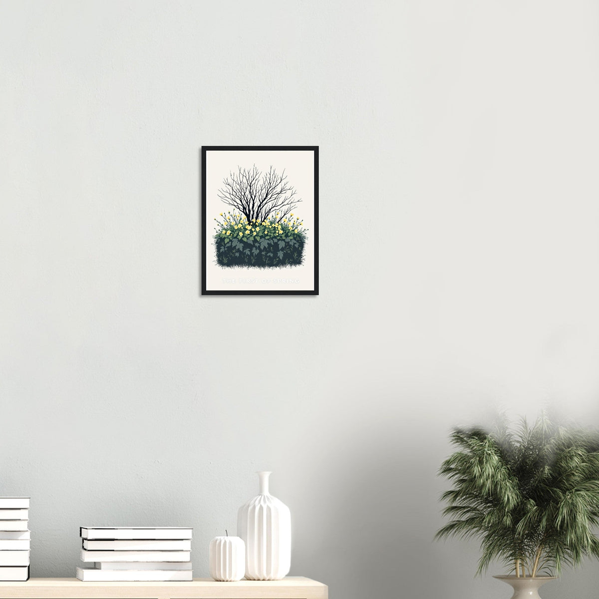 Primrose Spring First Hedge Bank Framed Print Wall Art Ready to Hang - Wild Thread Co