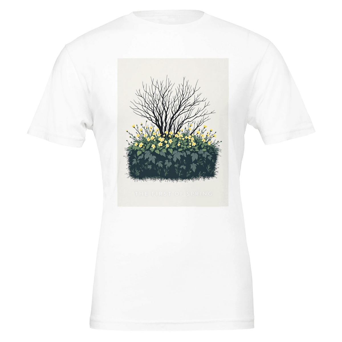 Primrose Spring T-Shirt | British Wildflower Gift | Navy Unisex Tee - Wild Thread Co