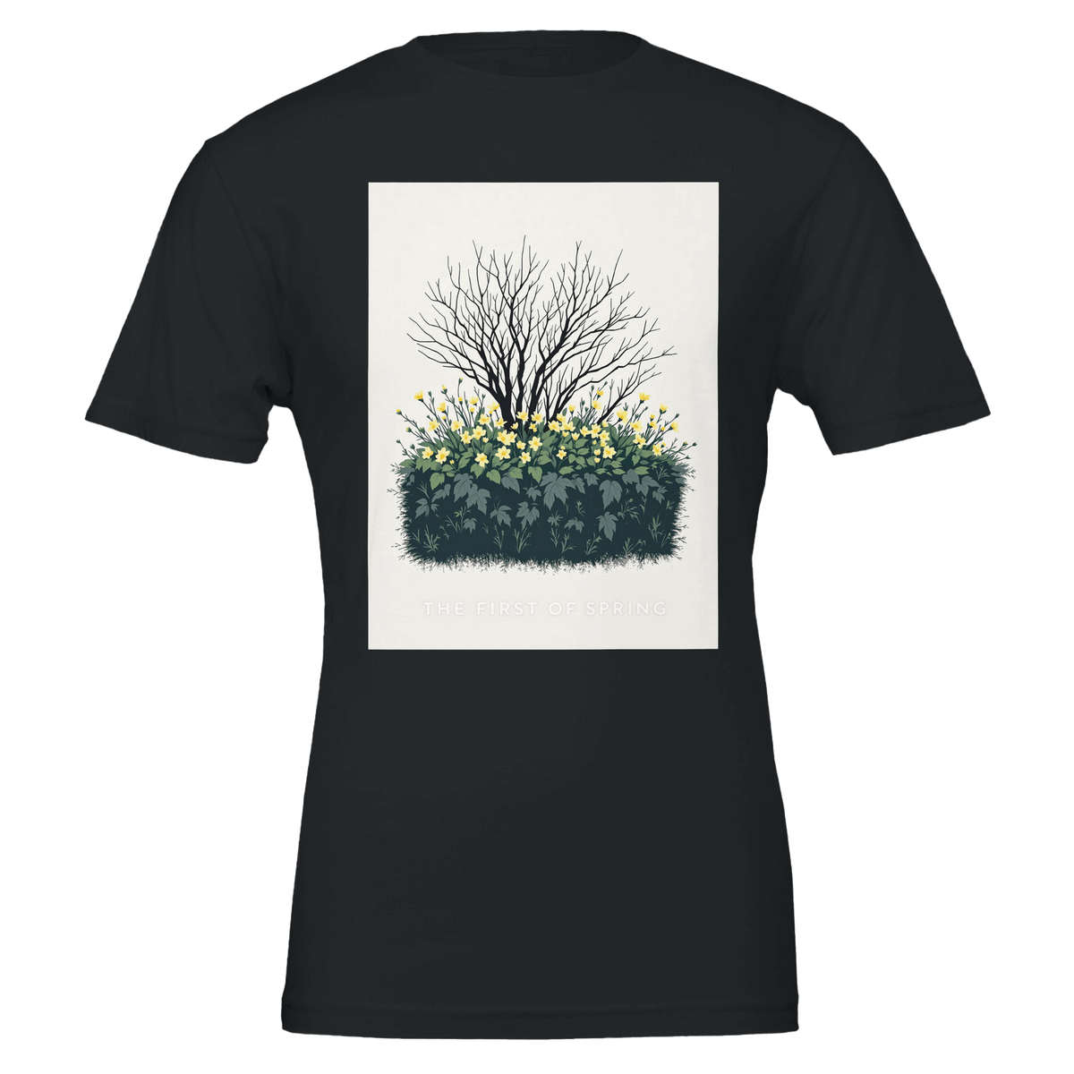 Primrose Spring T-Shirt | British Wildflower Gift | Navy Unisex Tee - Wild Thread Co