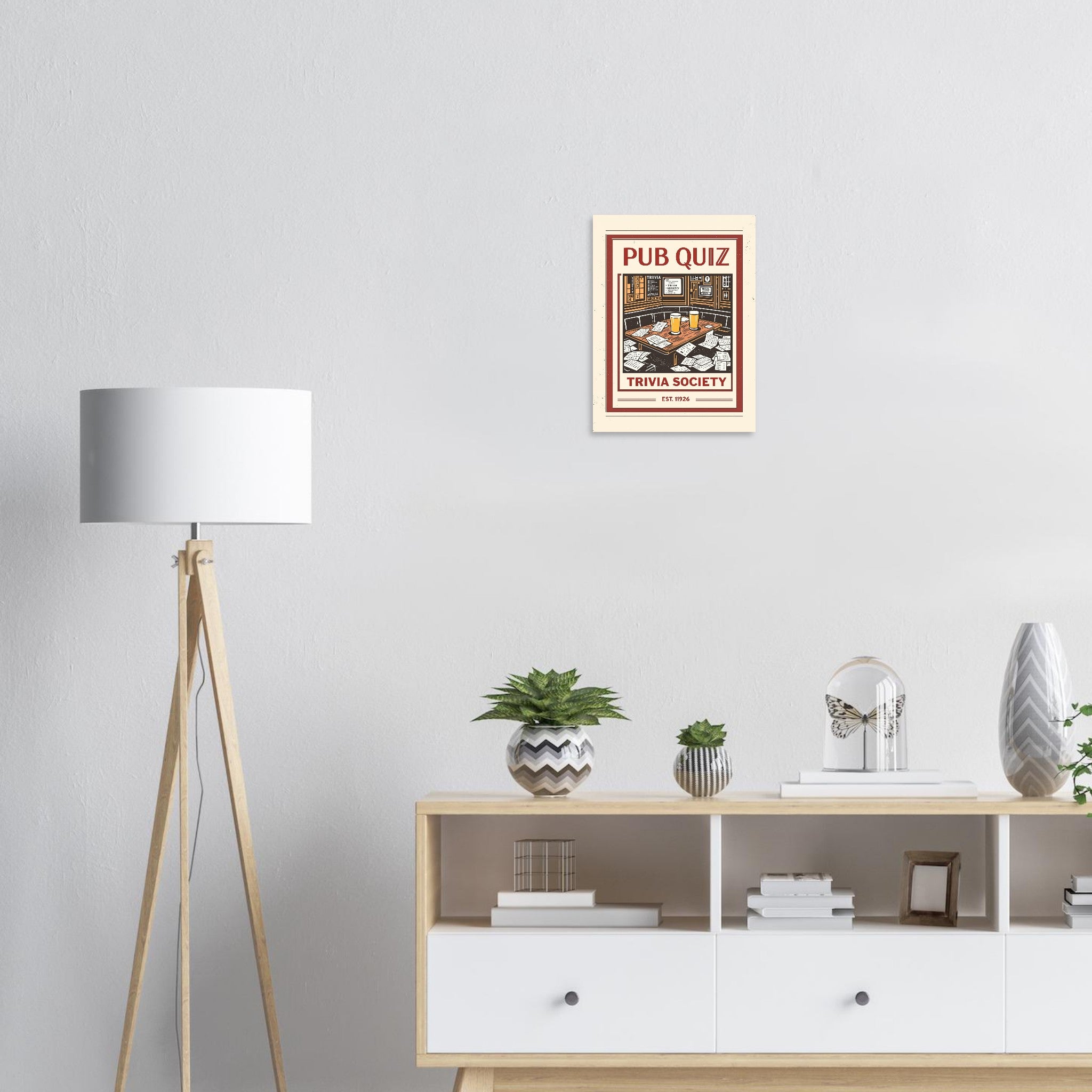 Pub Quiz Vintage Travel Art Wall Art UK Art Print — Art Print | Wild Thread Co UK