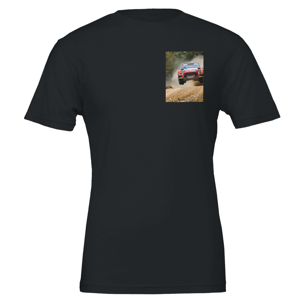 Rally Car Finland Jump T-Shirt Unisex Cotton Tee UK T-Shirt — detail view | Wild Thread Co
