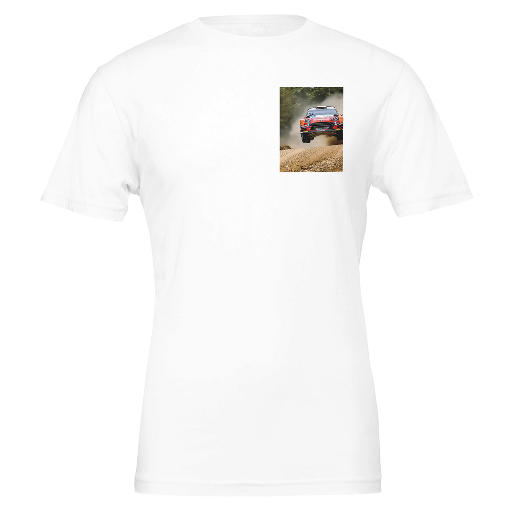 Rally Car Finland Jump T-Shirt Unisex Cotton Tee UK T-Shirt — detail view | Wild Thread Co