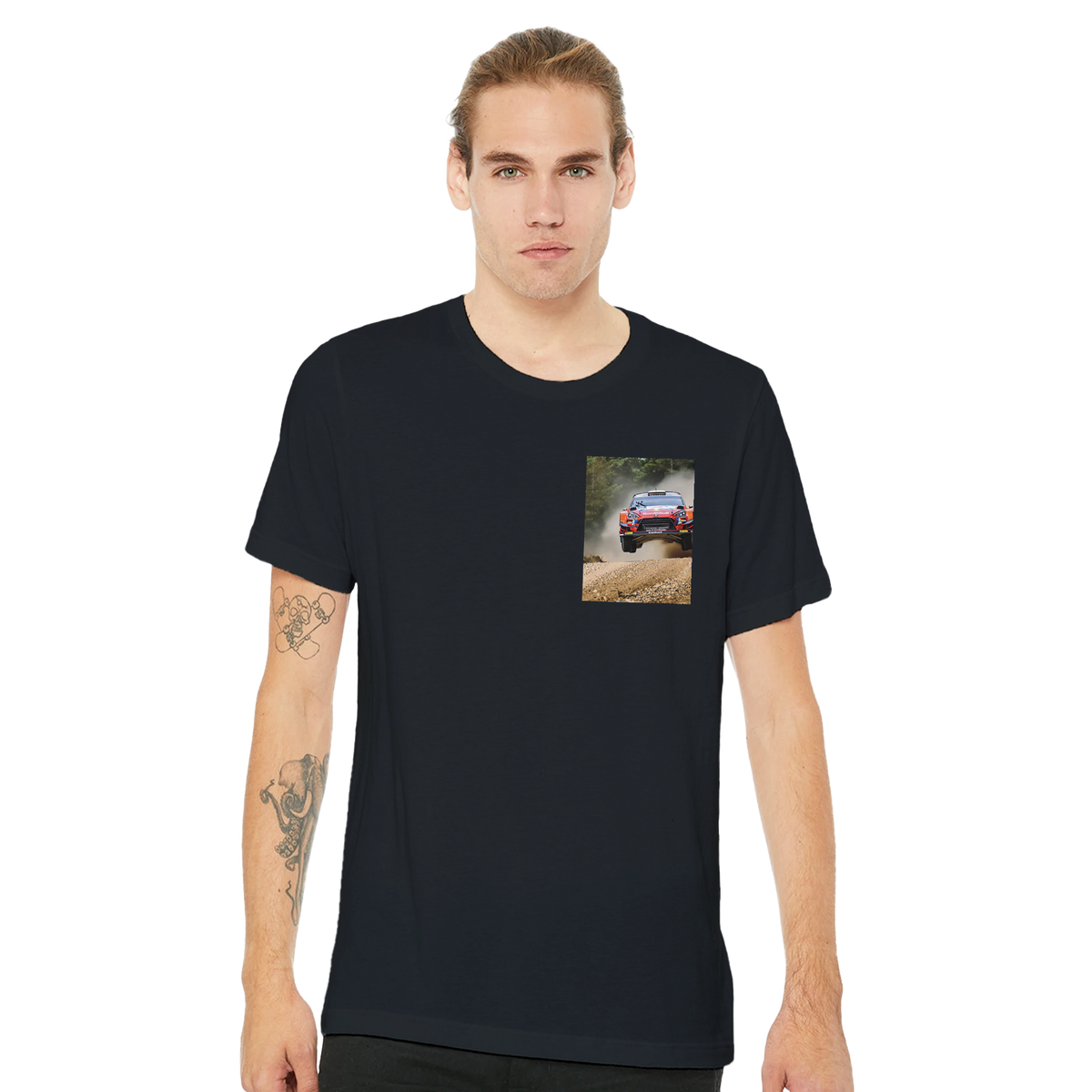 Rally Car Finland Jump T-Shirt Unisex Cotton Tee UK T-Shirt — detail view | Wild Thread Co