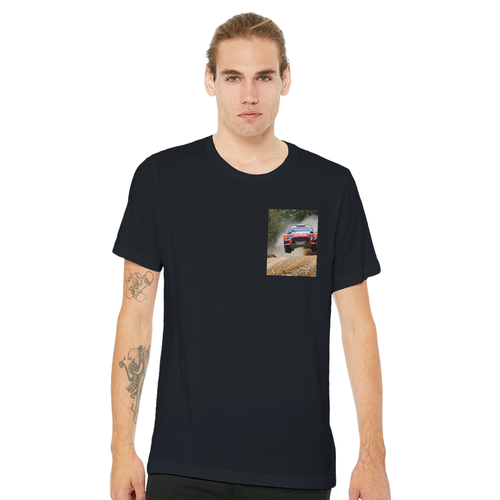 Rally Car Finland Jump T-Shirt Unisex Cotton Tee UK T-Shirt — detail view | Wild Thread Co