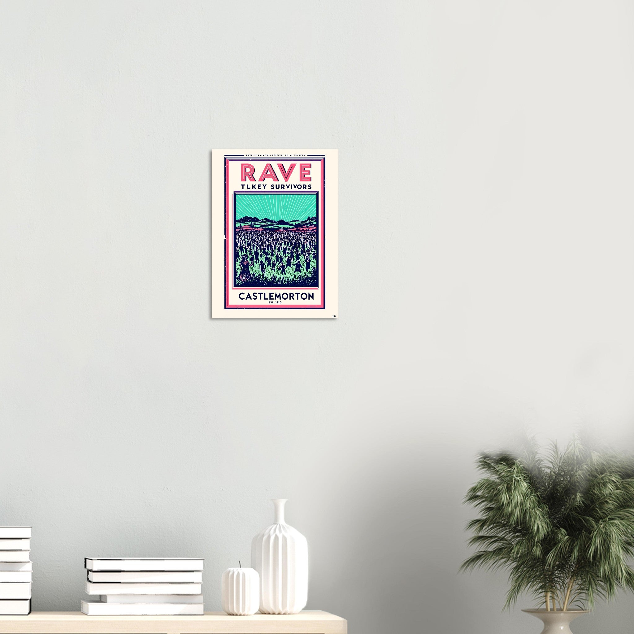 Rave Survivors Vintage Travel Art Wall Art UK Art Print Art Print — detail view | Wild Thread Co