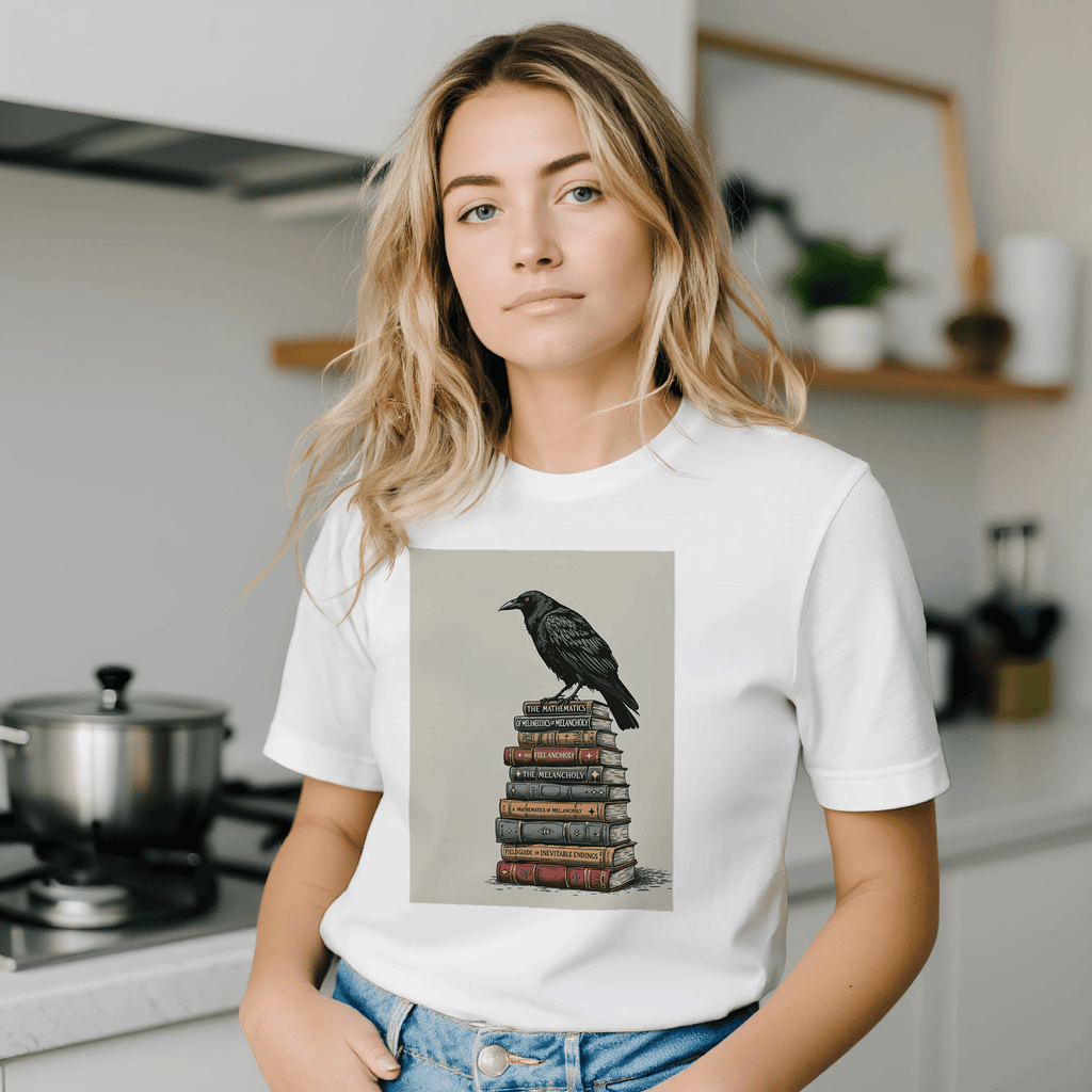 Raven Library Dark Academia T-Shirt | Gothic Literature Shirt - Wild Thread Co