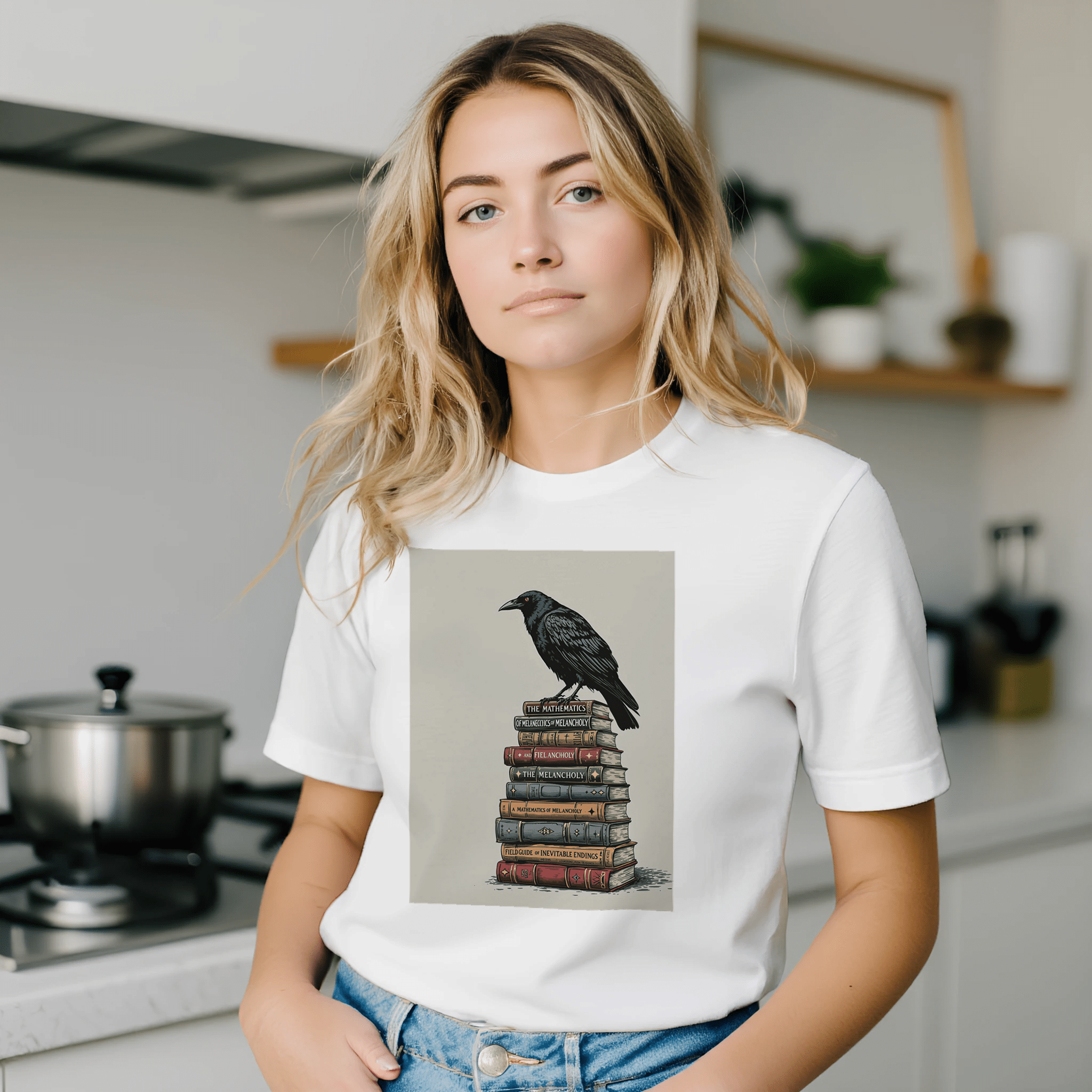 Raven Library Dark Academia T-Shirt | Gothic Literature Shirt - Wild Thread Co