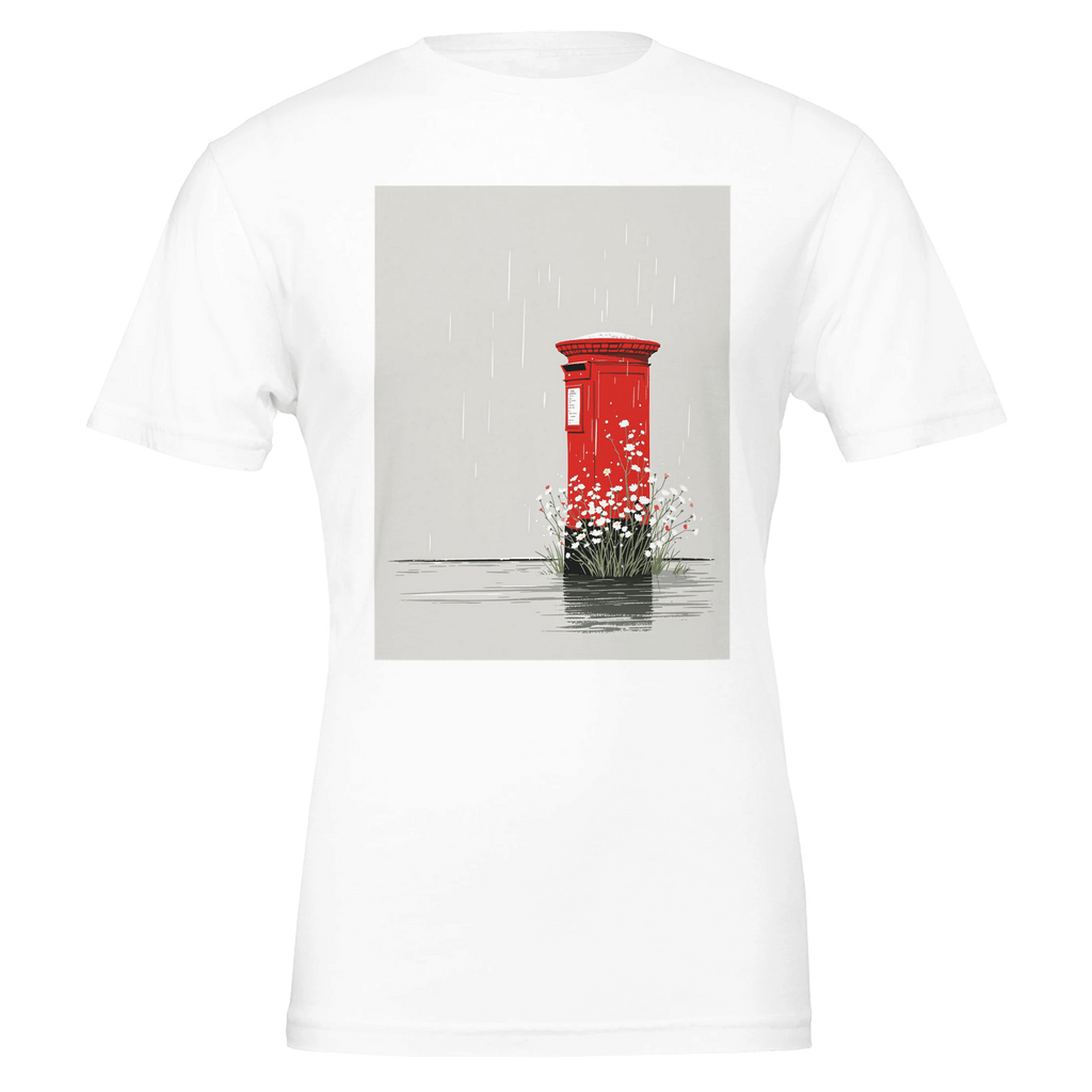 Red Postbox Rain British Icon Tee | Unisex T-Shirt - Wild Thread Co