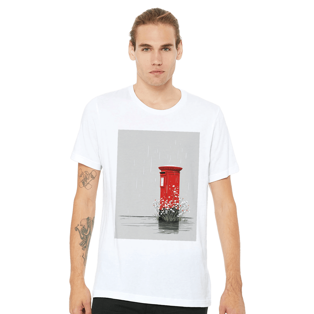 Red Postbox Rain British Icon Tee | Unisex T-Shirt - Wild Thread Co