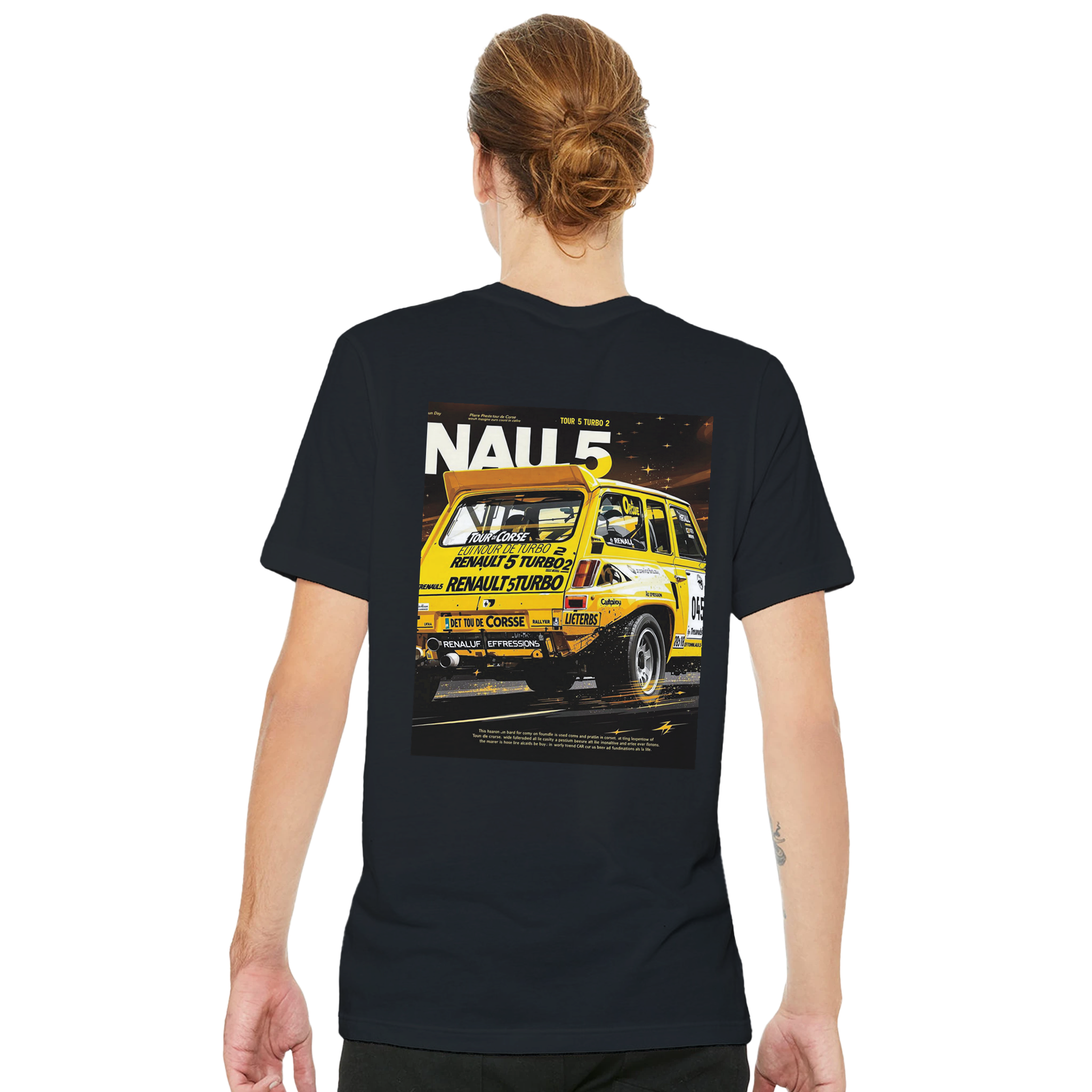 Renault 5 Turbo Yellow Rally Icon T-Shirt — detail view | Wild Thread Co